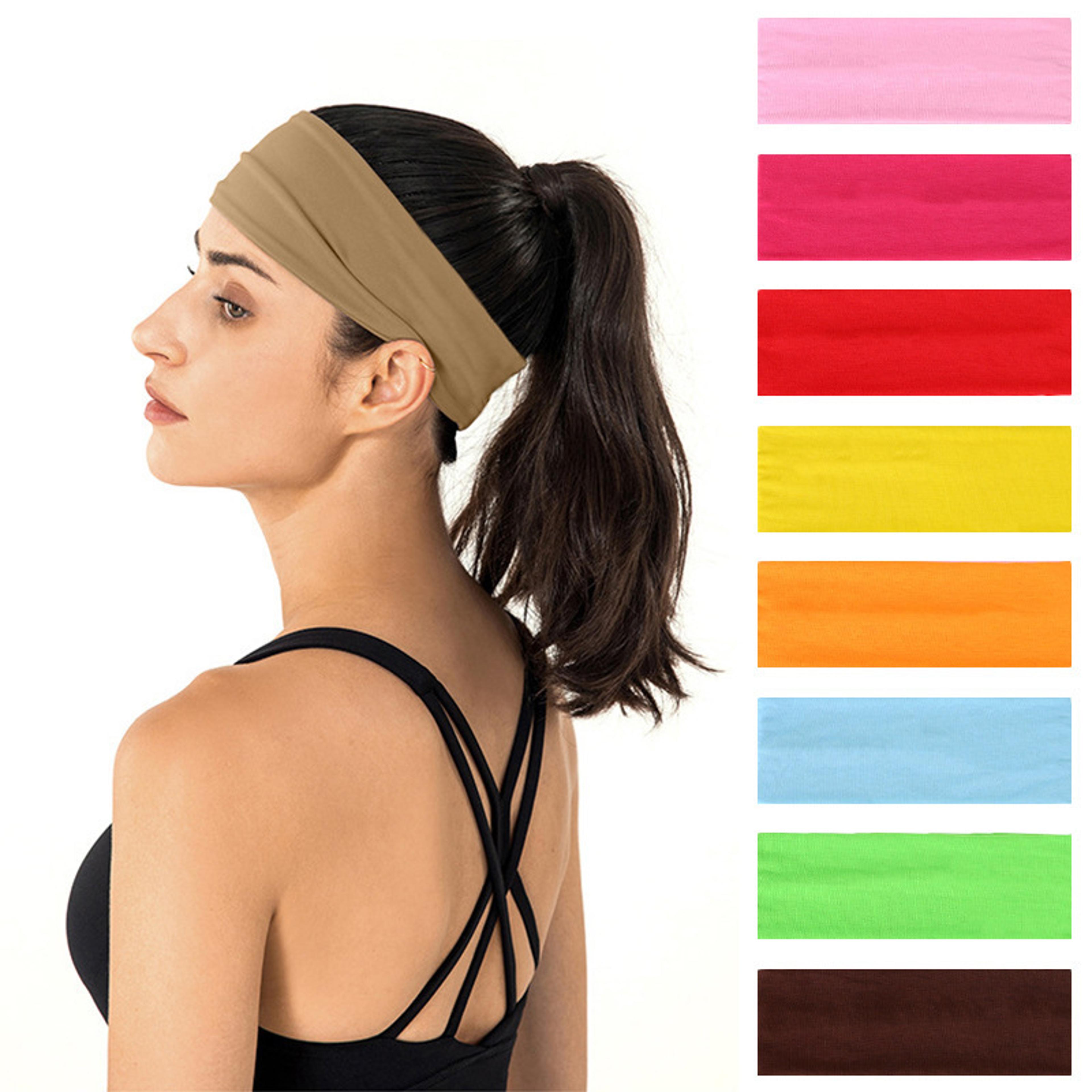 unisex sweat wicking running headband for yoga, fitness & daily hair control