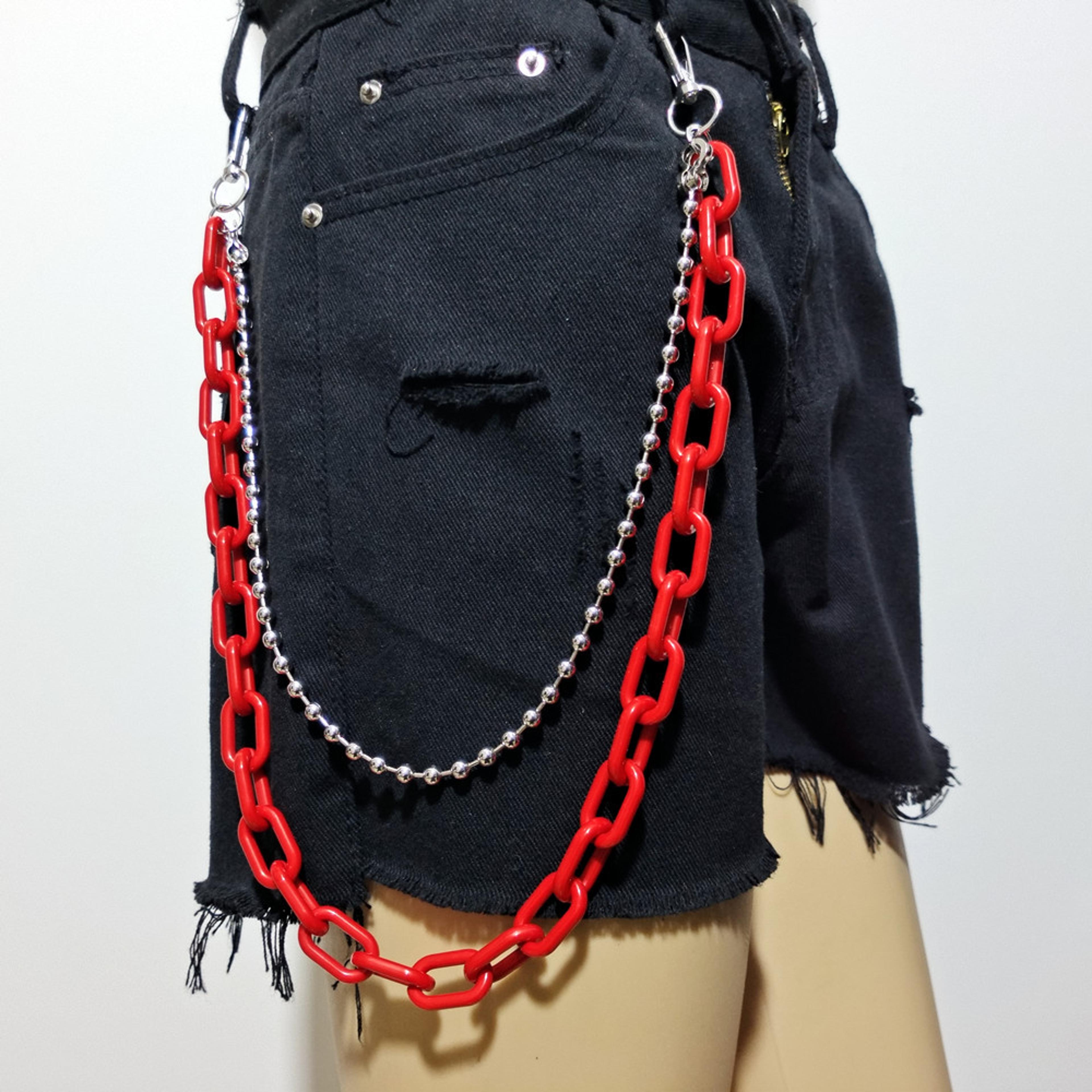silver punk waist chain belt hip hop jeans belt chain for women | rock metal trouser chain jewelry
