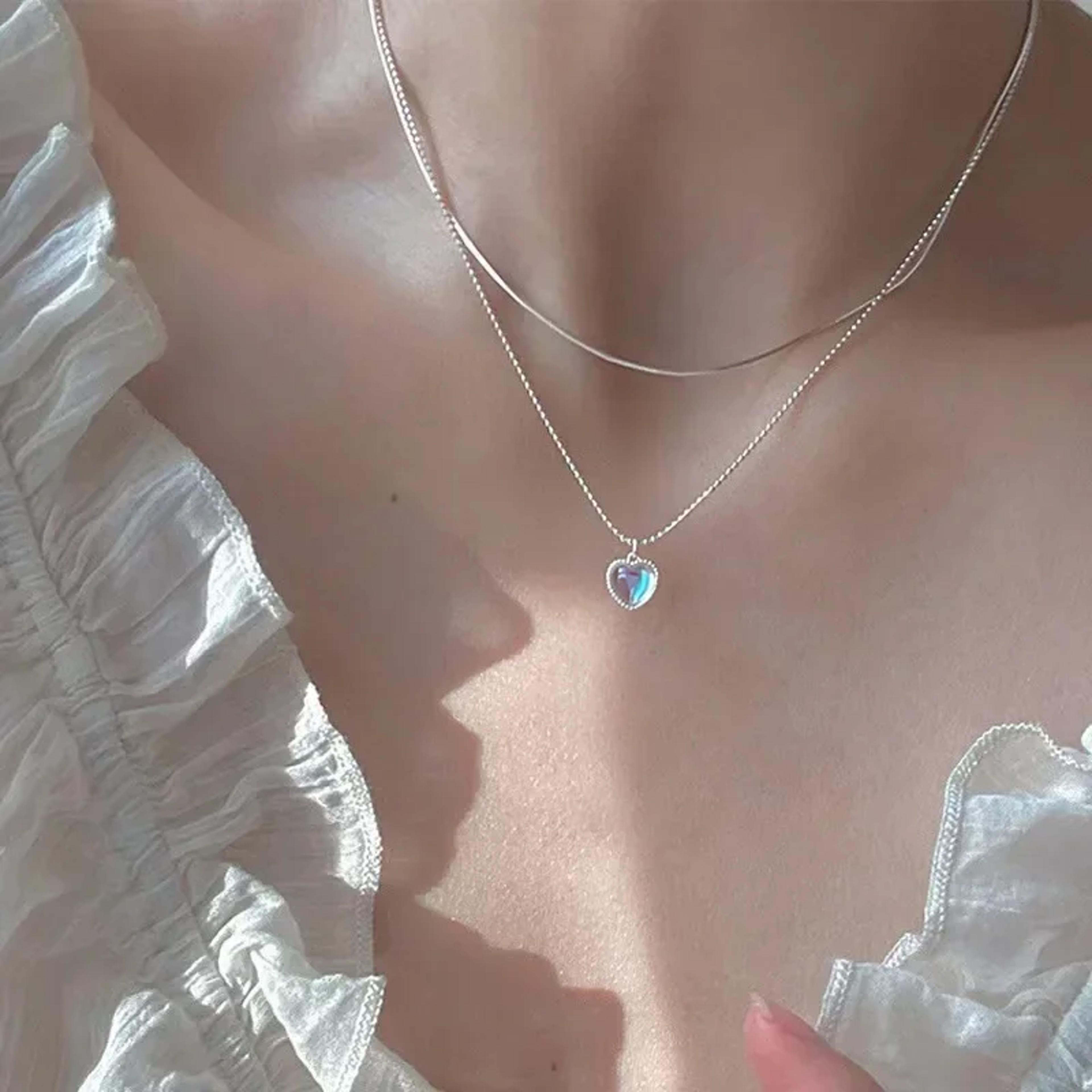 elegant sparkling silver choker necklace for women clavicle chain fashion jewelry for weddings & parties