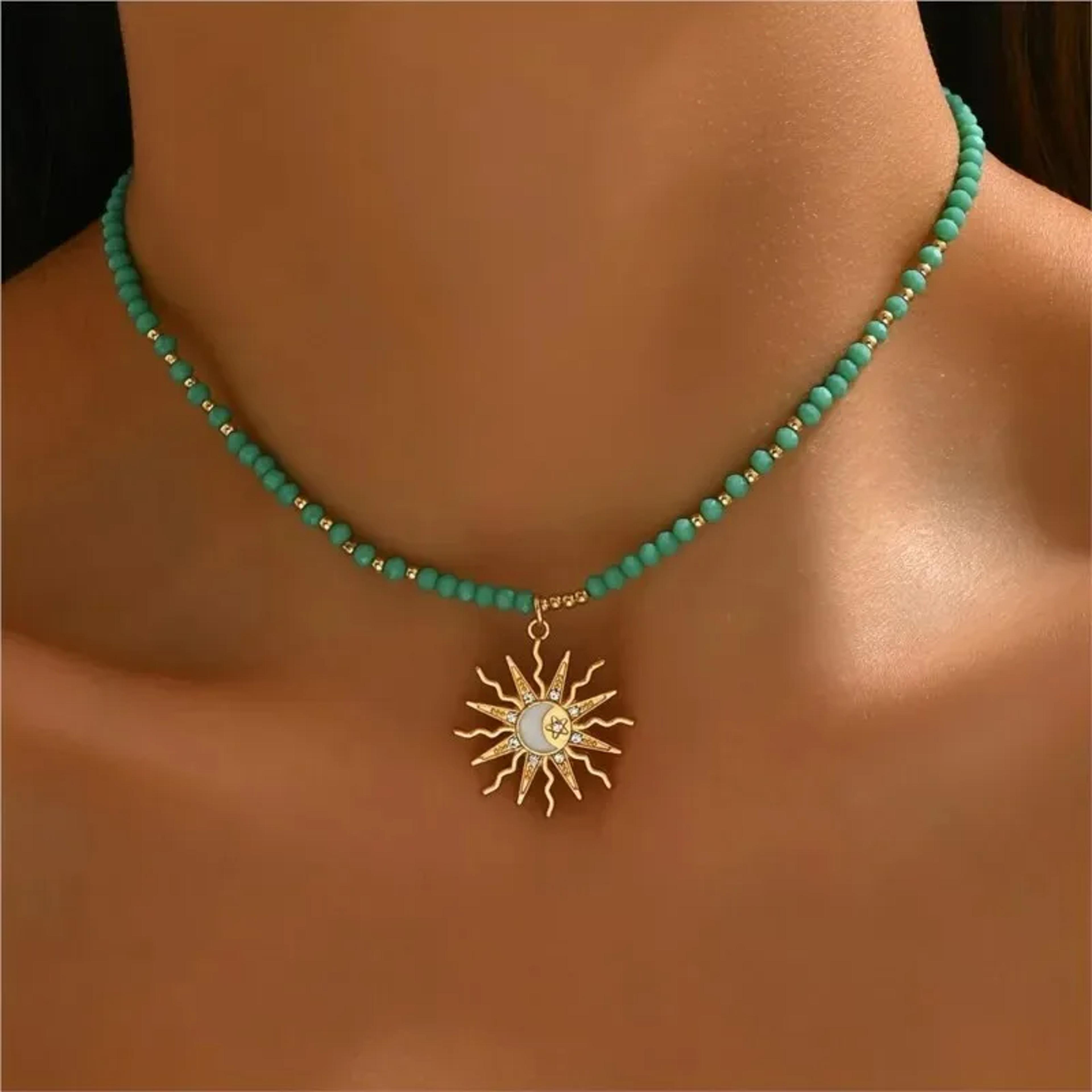 bohemian multilayer beaded tassel pendant necklace handmade fashion jewelry for women