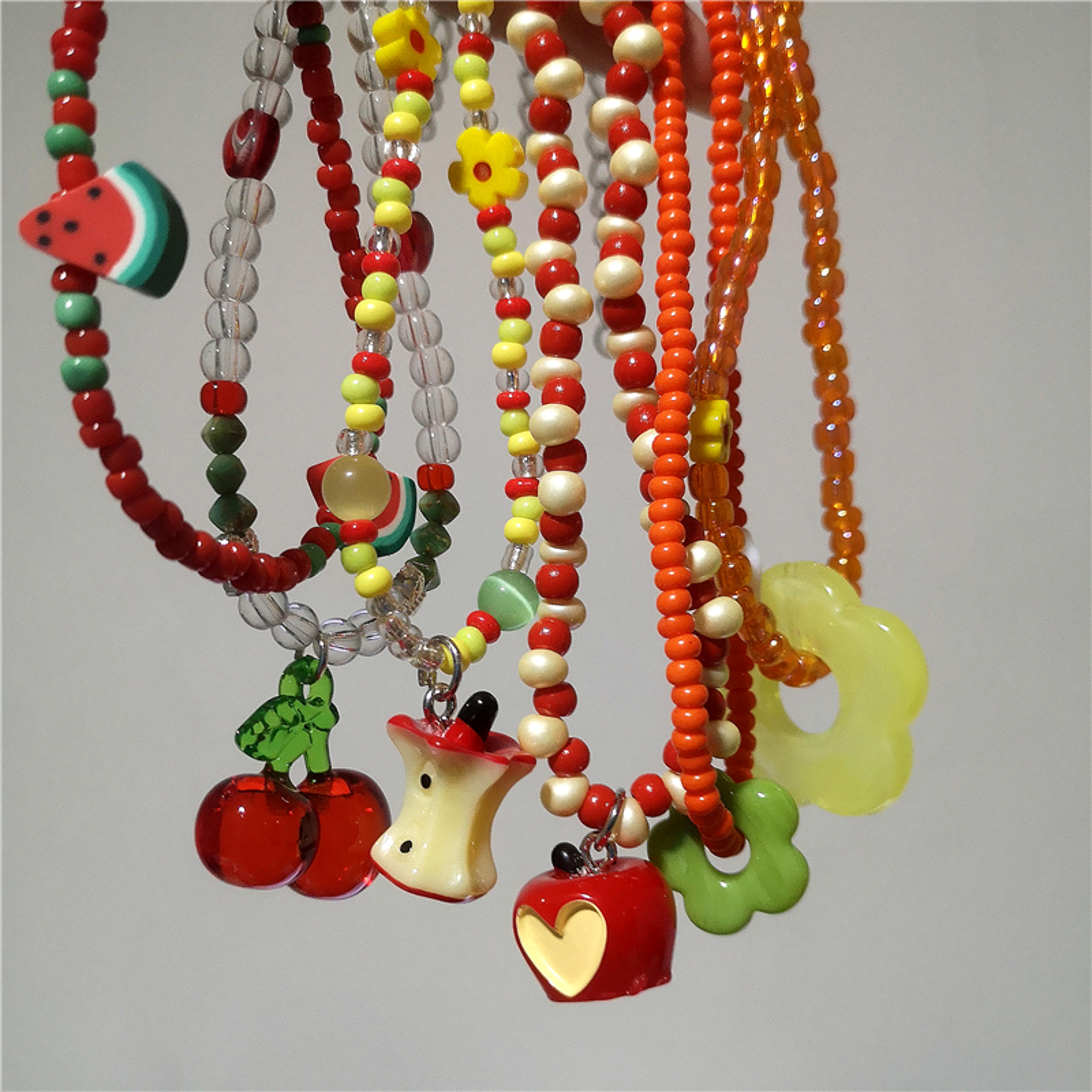 cherry resin choker necklace harajuku aesthetic cute fruit charm jewelry