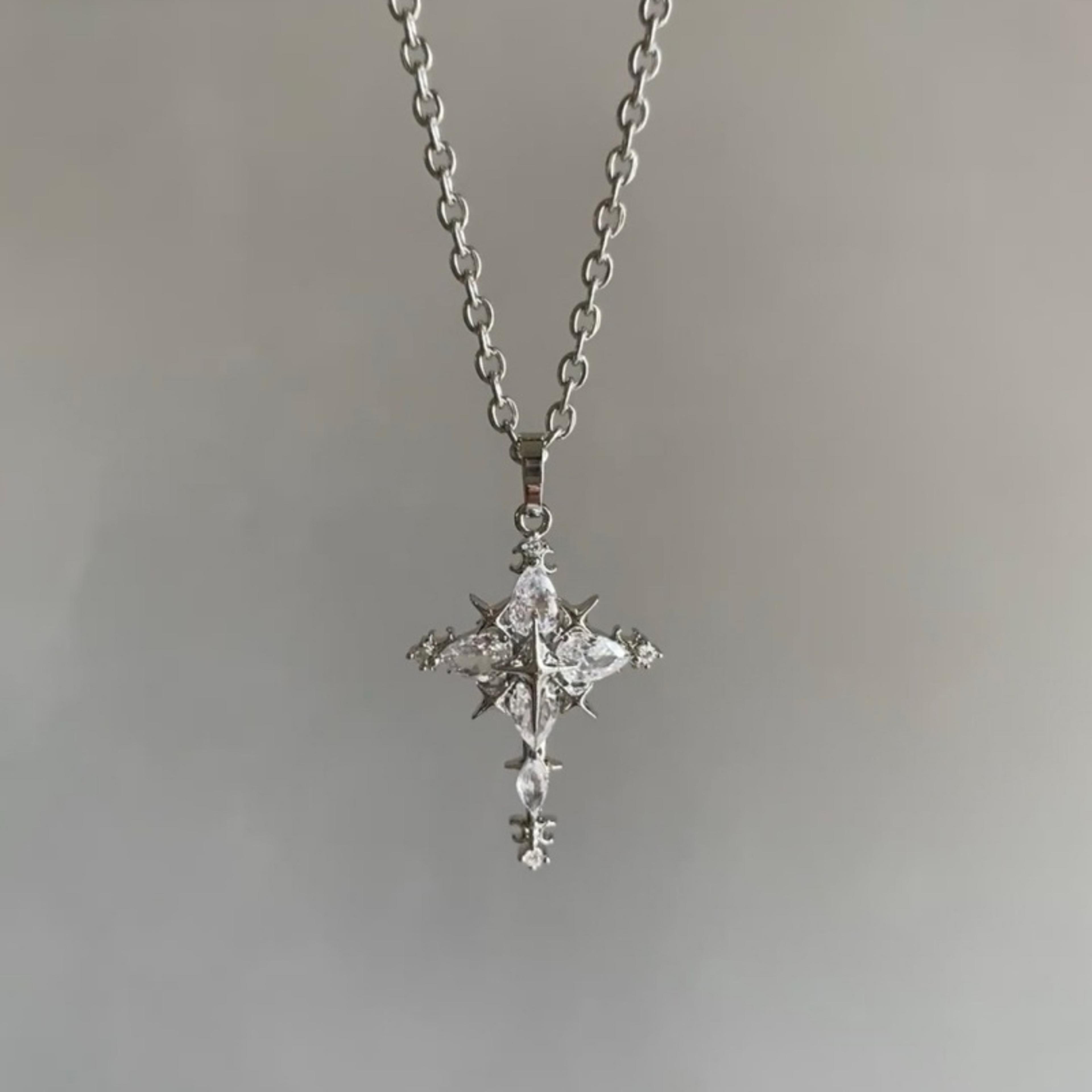 silver cross zircon choker necklace for women geometric clavicle chain light luxury jewelry