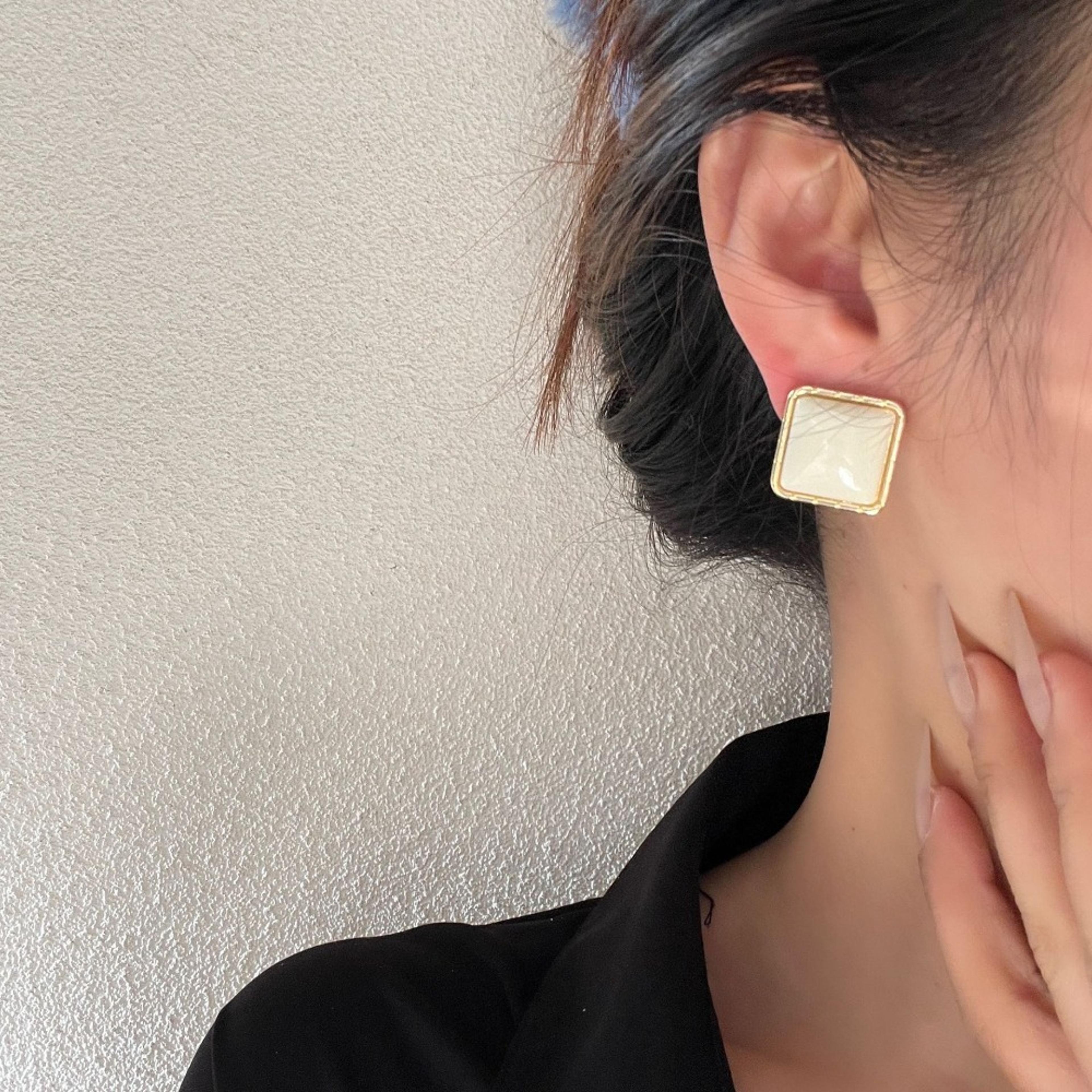 white geometric acrylic stud earrings for women ol style fashion jewelry gift