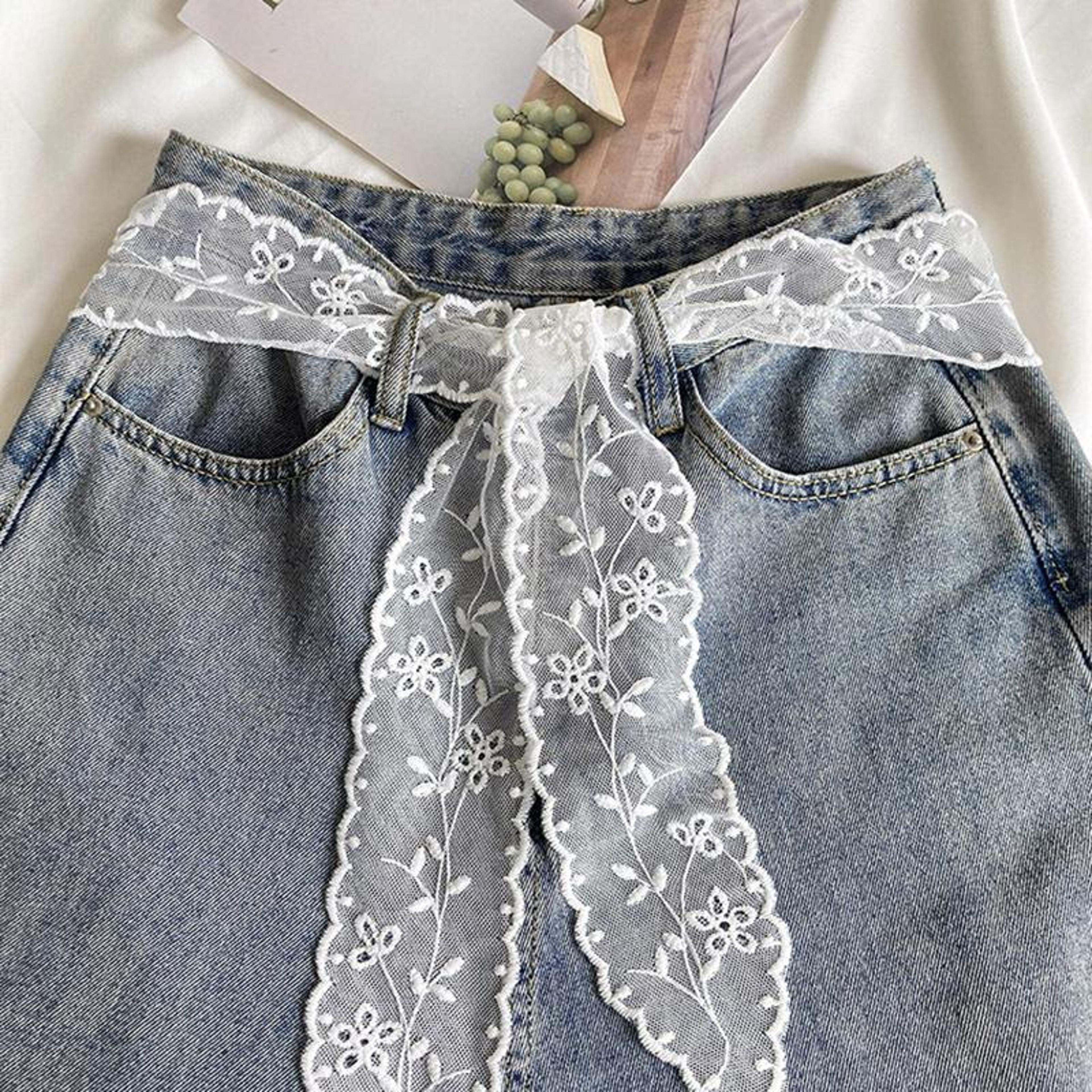 vintage embroidered floral lace waist belt sash for dresses, jeans & skirts