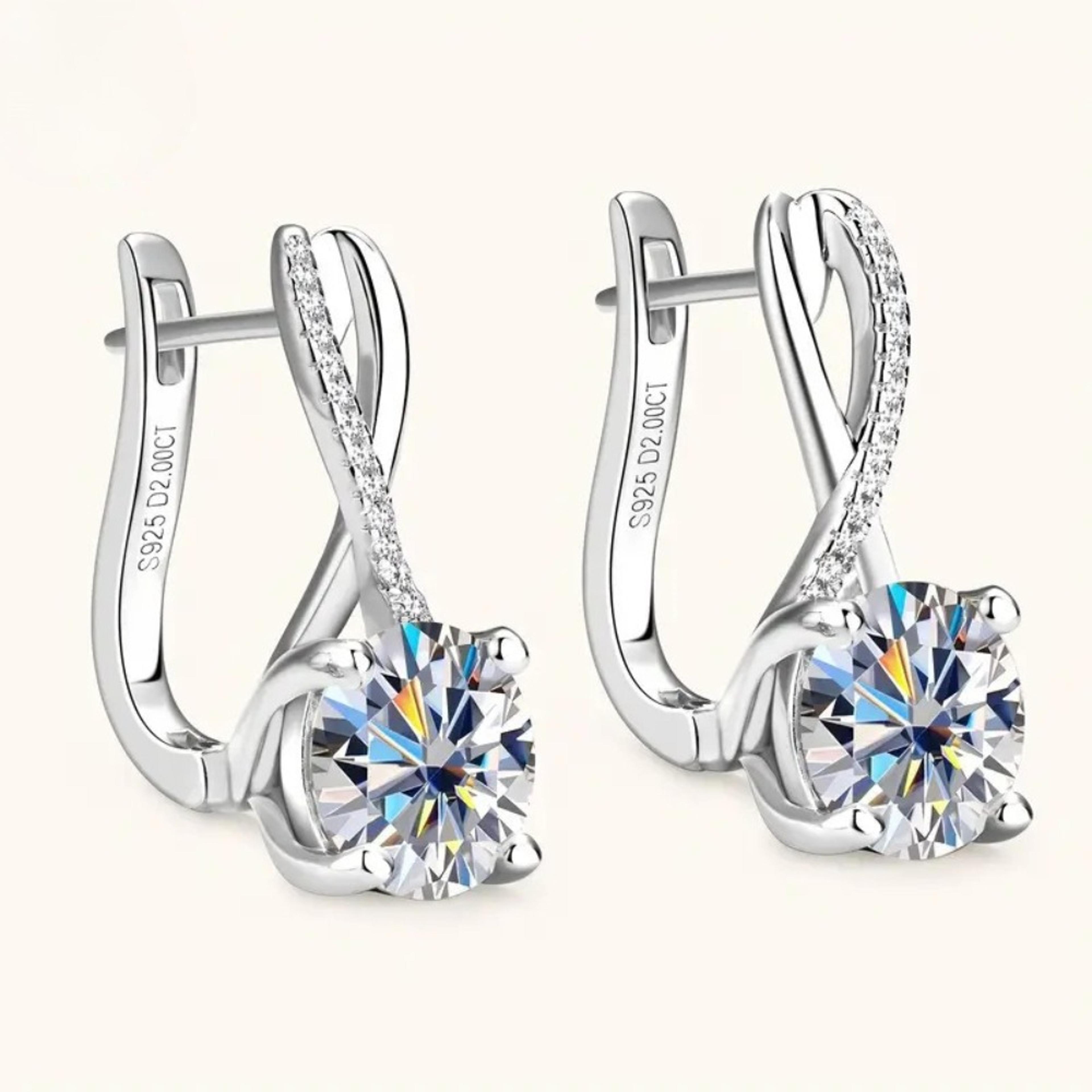 luxe infinity moissanite stud earrings sparkling zircon earrings in stainless steel