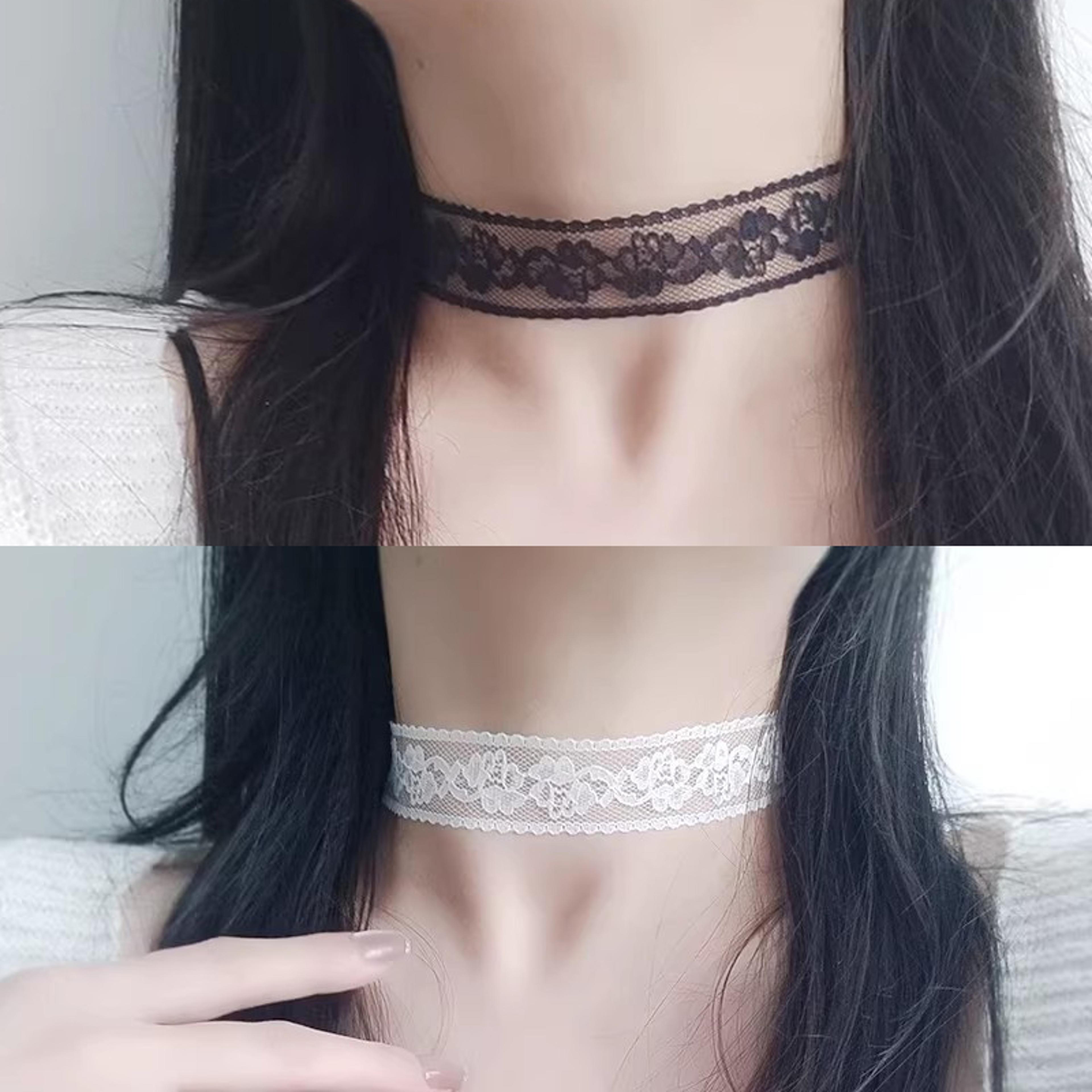 midnight rose gothic lace choker necklace for women black floral gothic choker party accessory