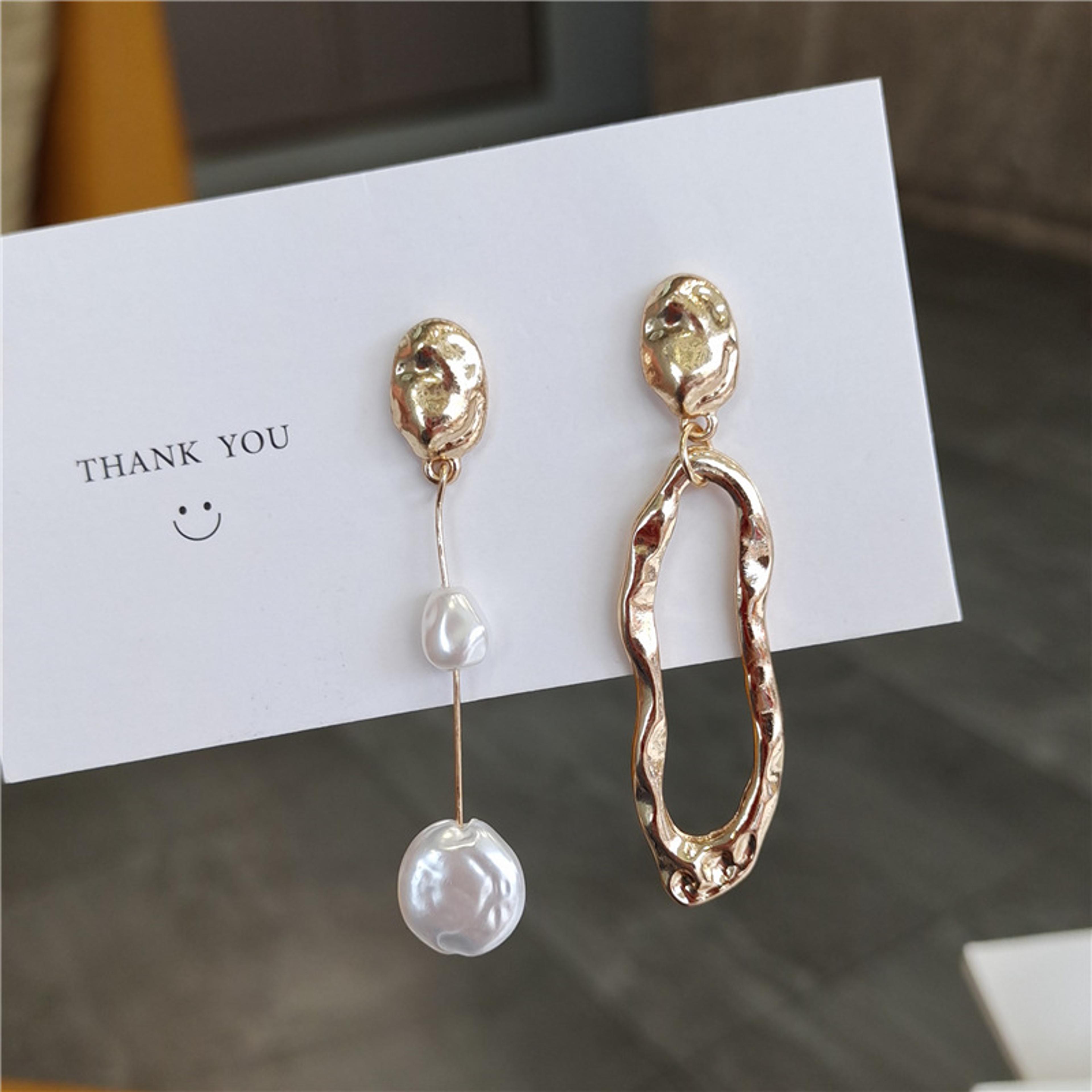 baroque pearl asymmetrical stud earrings elegant pearl stud earrings for women