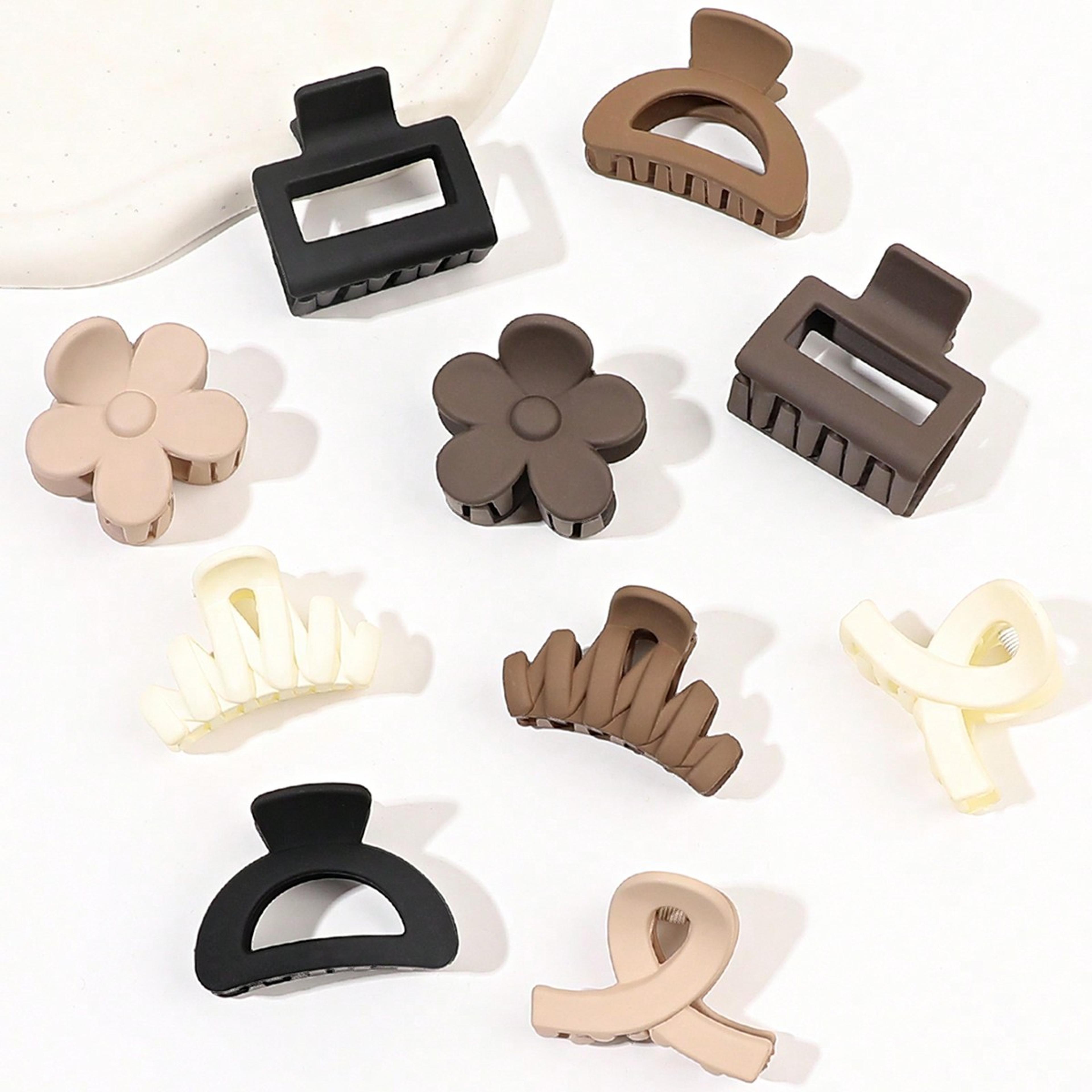 floral mini hair claw clips set cute non slip hair accessories for women & girls