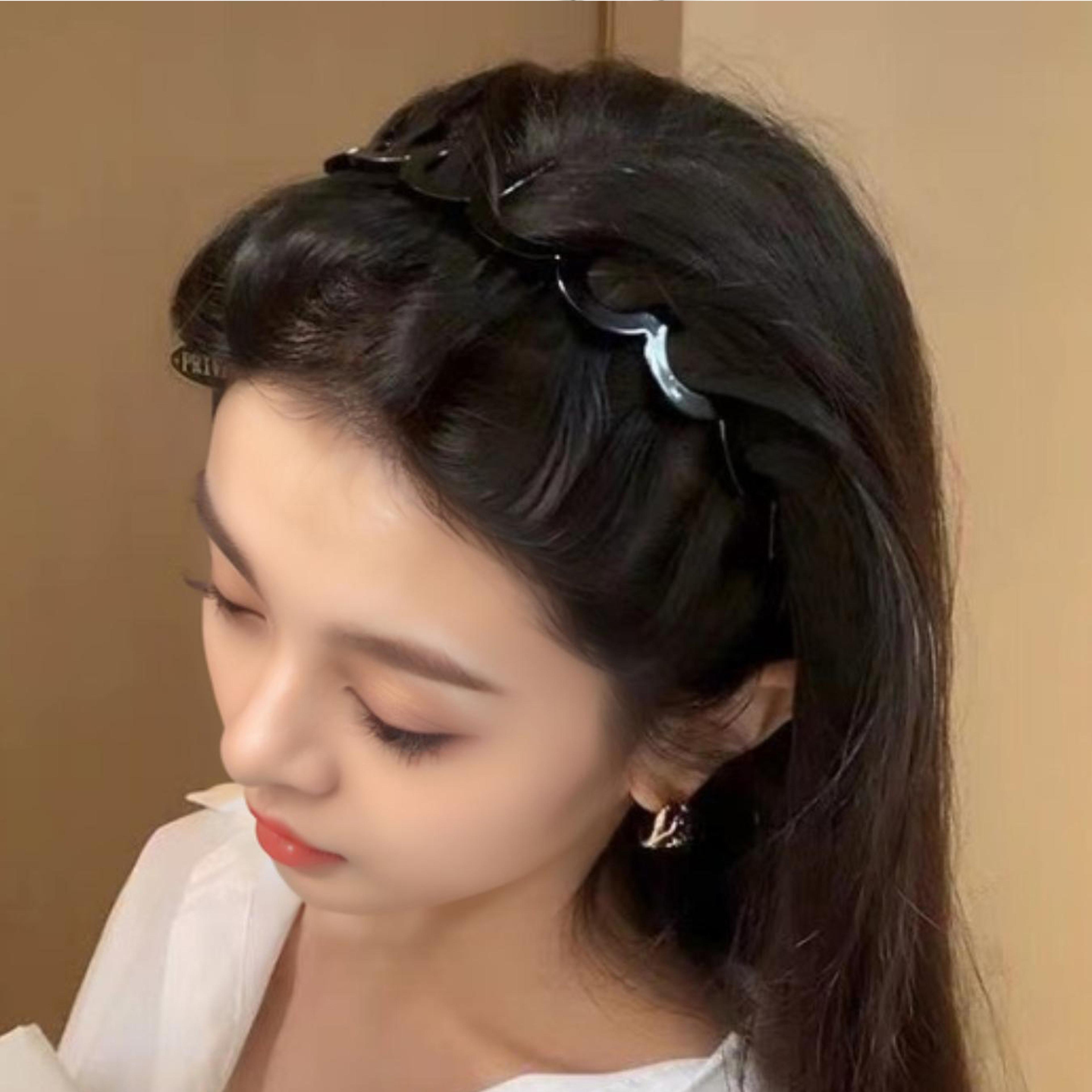 retro tortoiseshell wave headband non slip toothed hair band for women