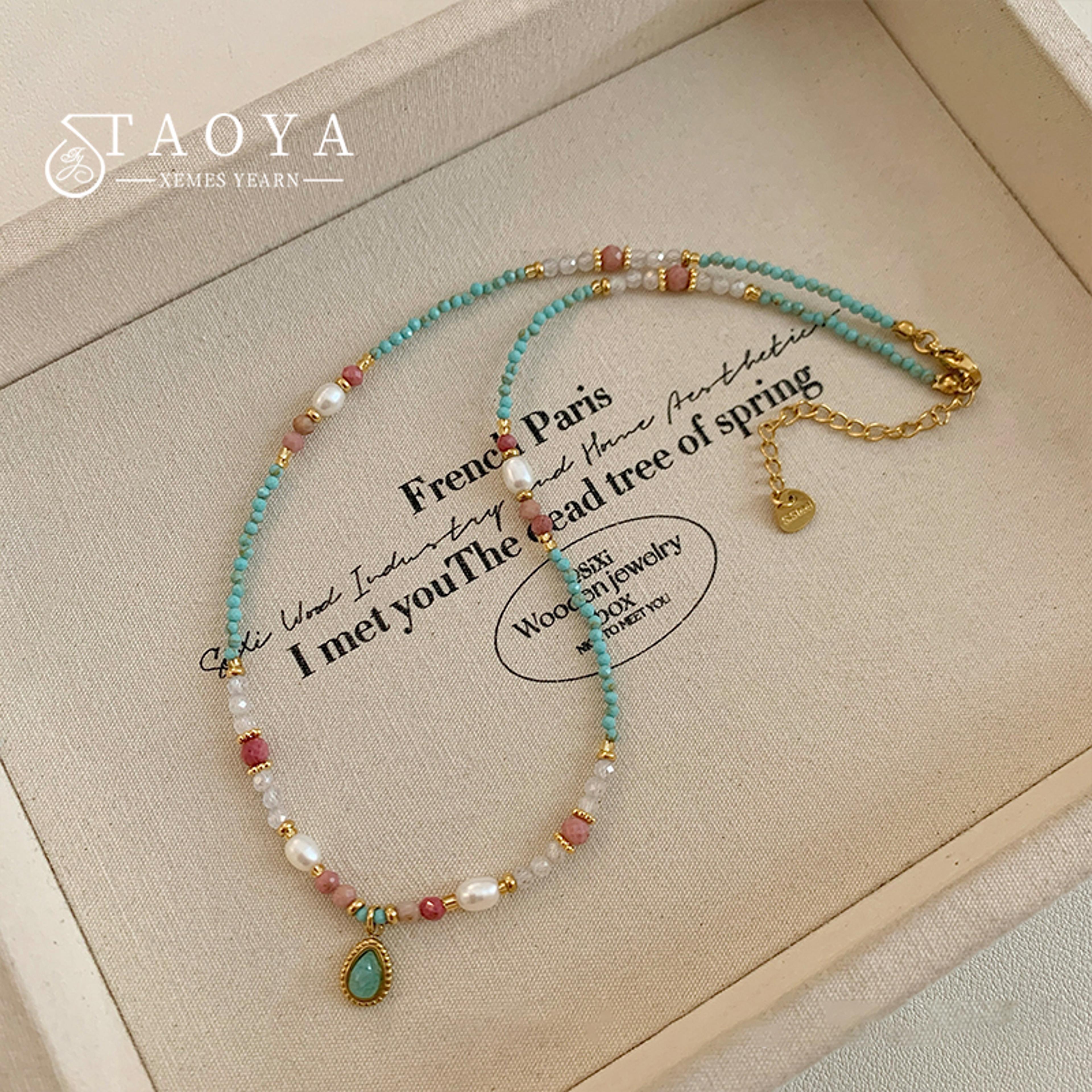 natural stone pearl teardrop pendant necklace elegant pearl pendant necklace for women