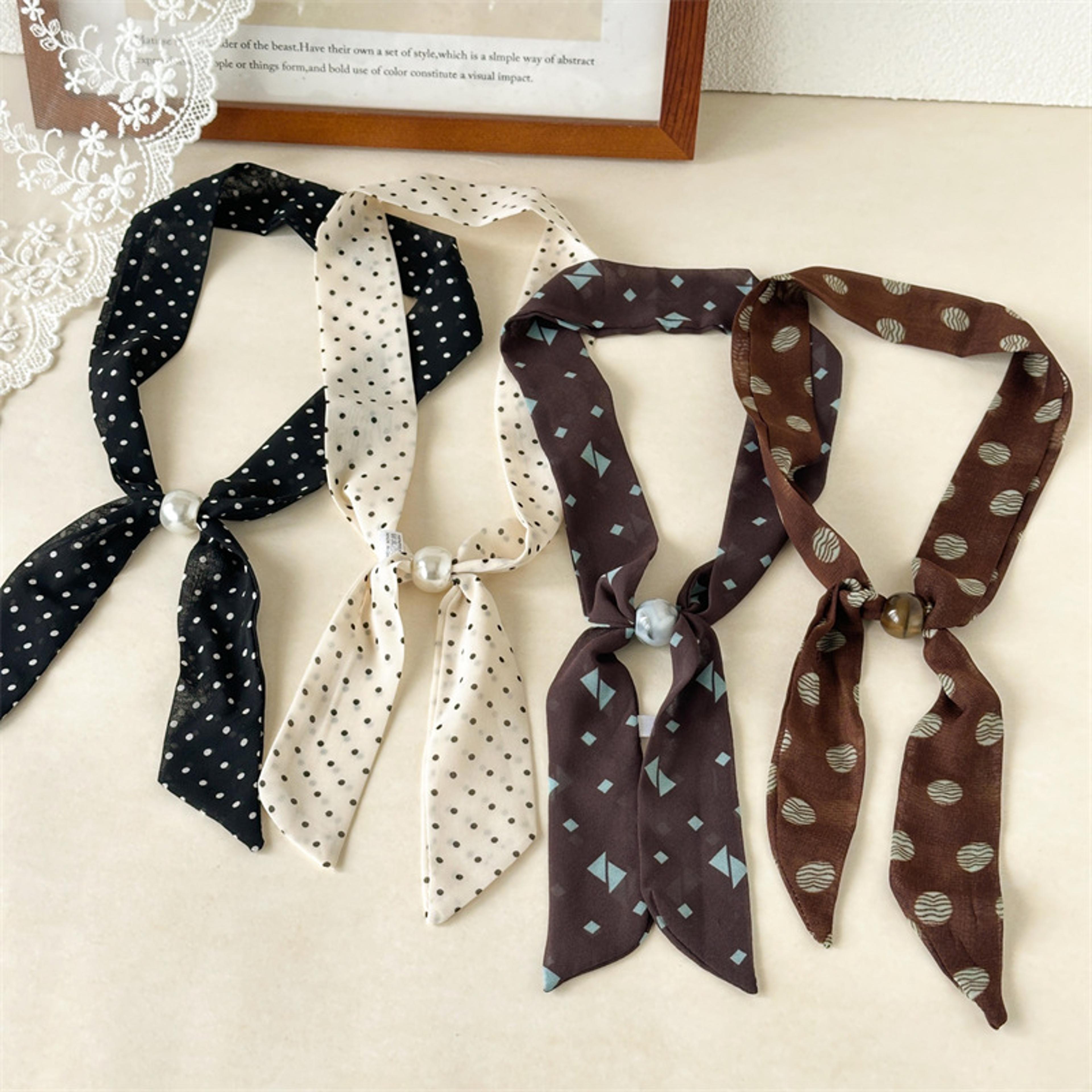 vintage drawstring neck scarf for women slim long fashion scarf & retro hair scarf accessory