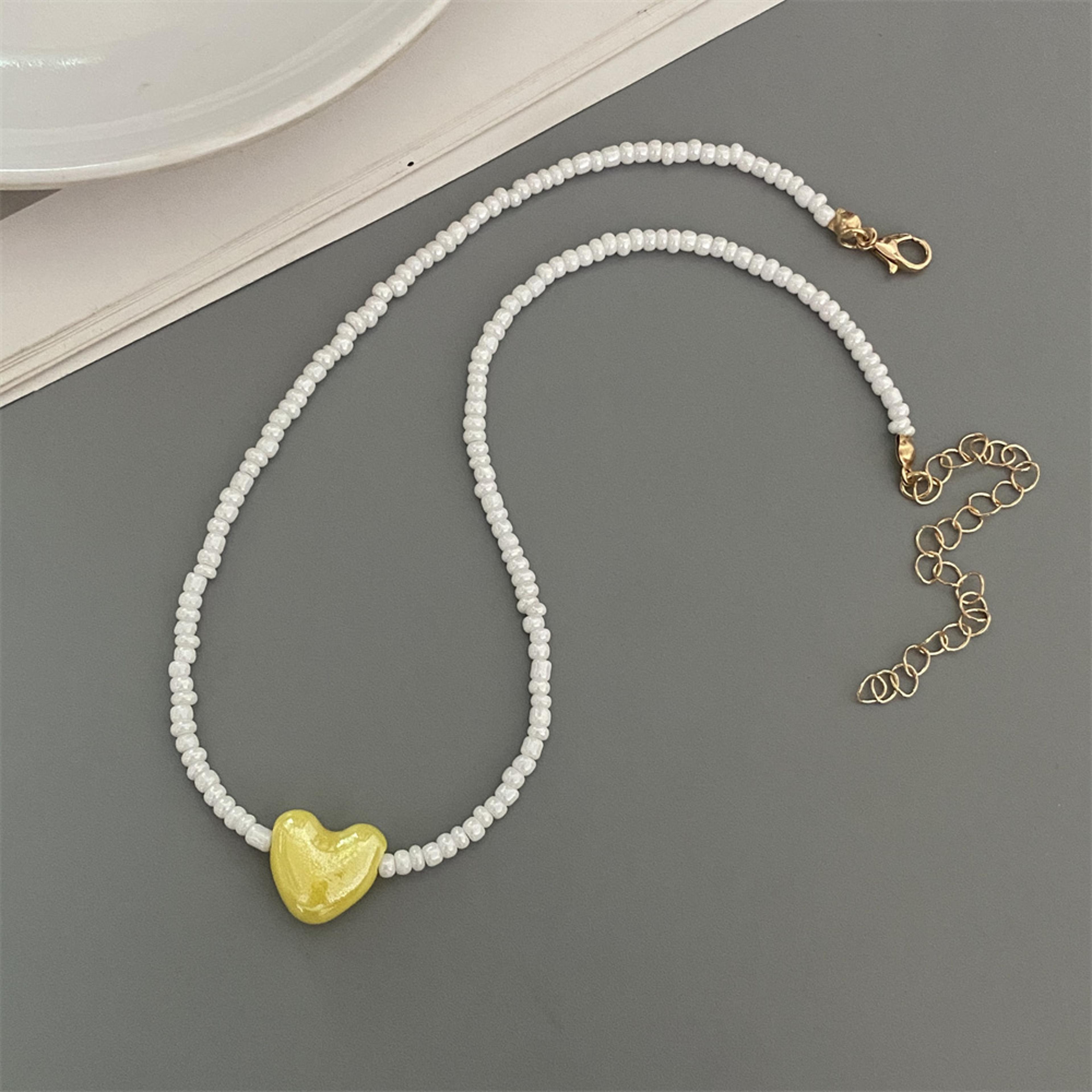 candy heart choker necklace for women handmade colorful love heart jewelry