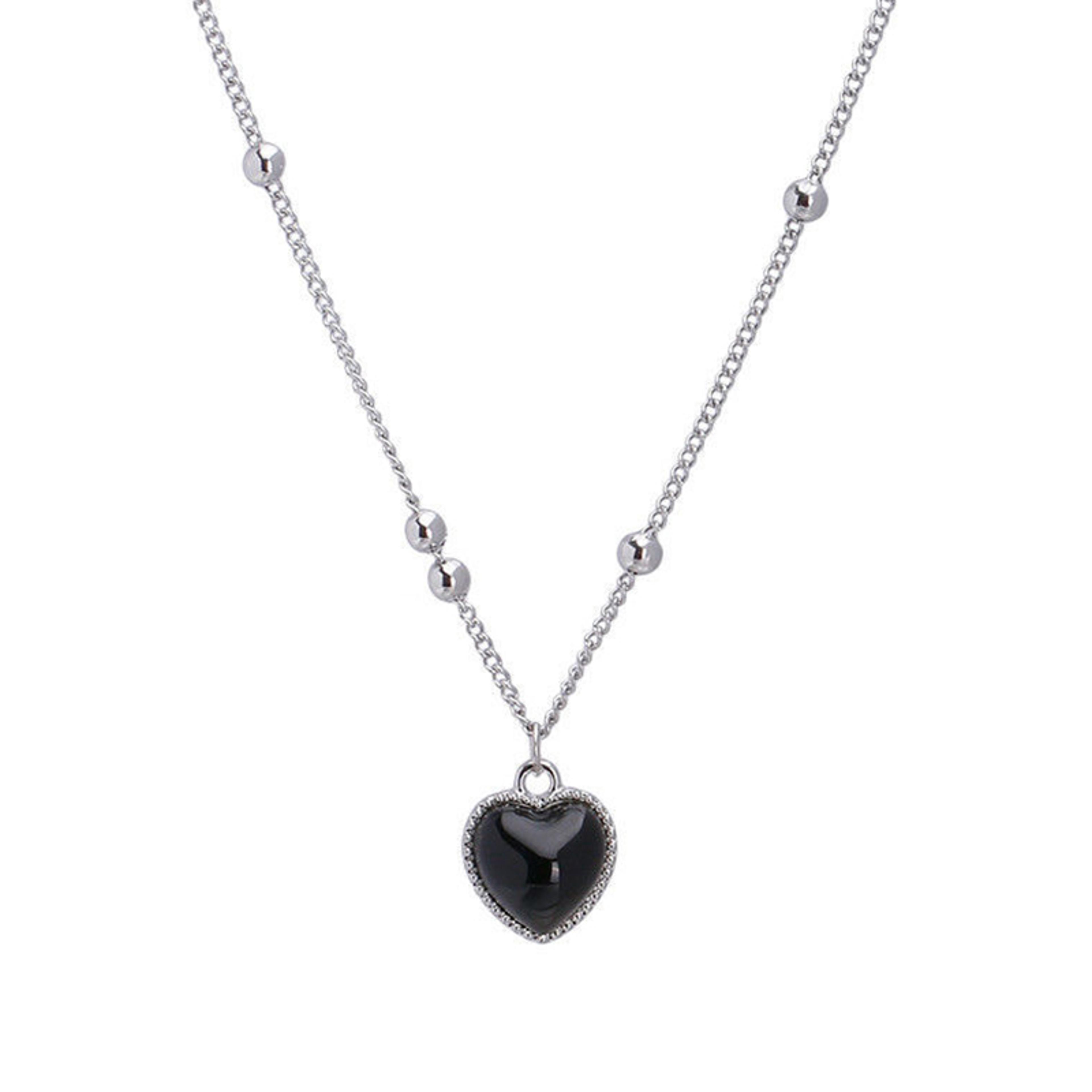 moodglow heart color changing necklace temperature sensitive pendant choker for women
