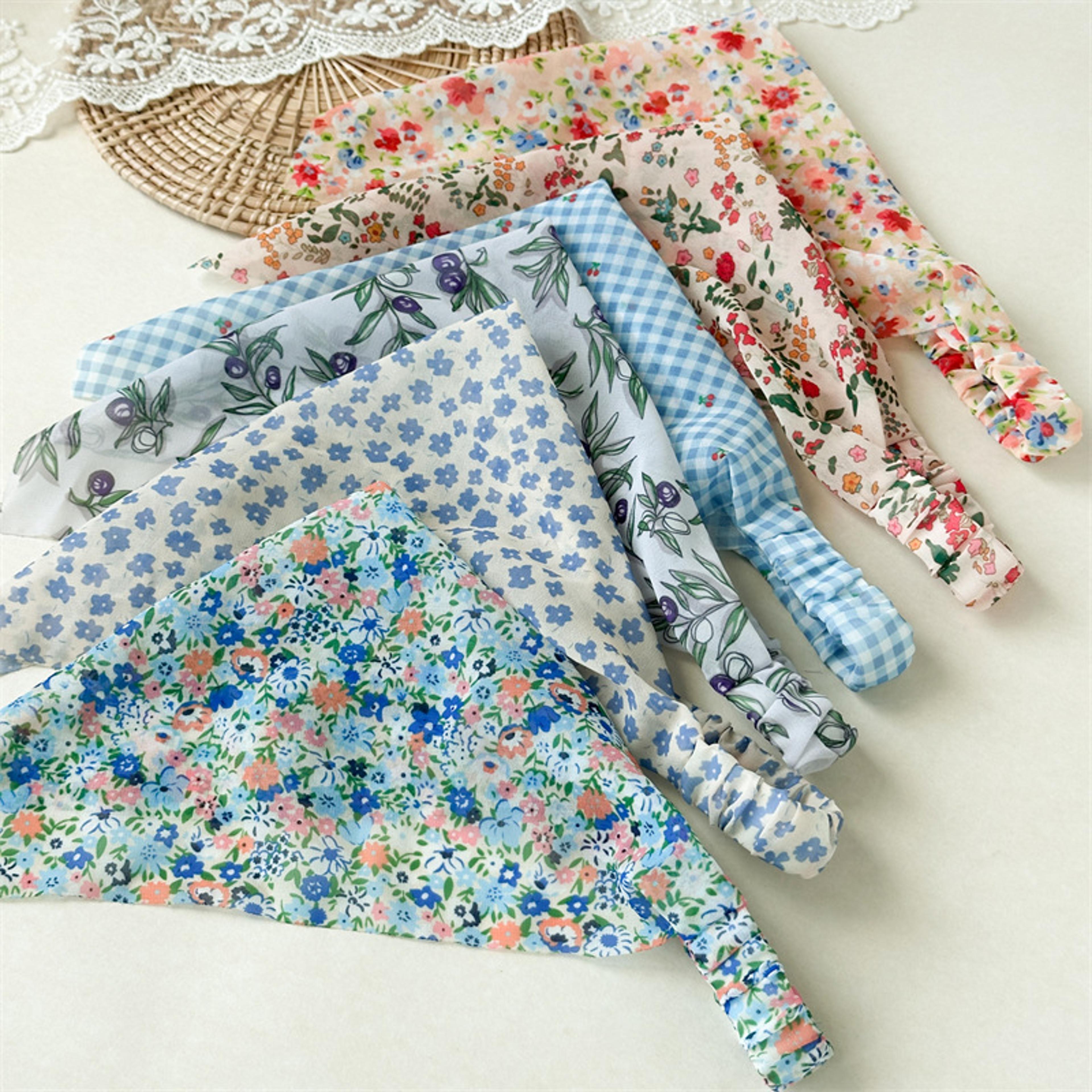floral chiffon triangle head scarf lightweight floral headscarf for spring & summer style