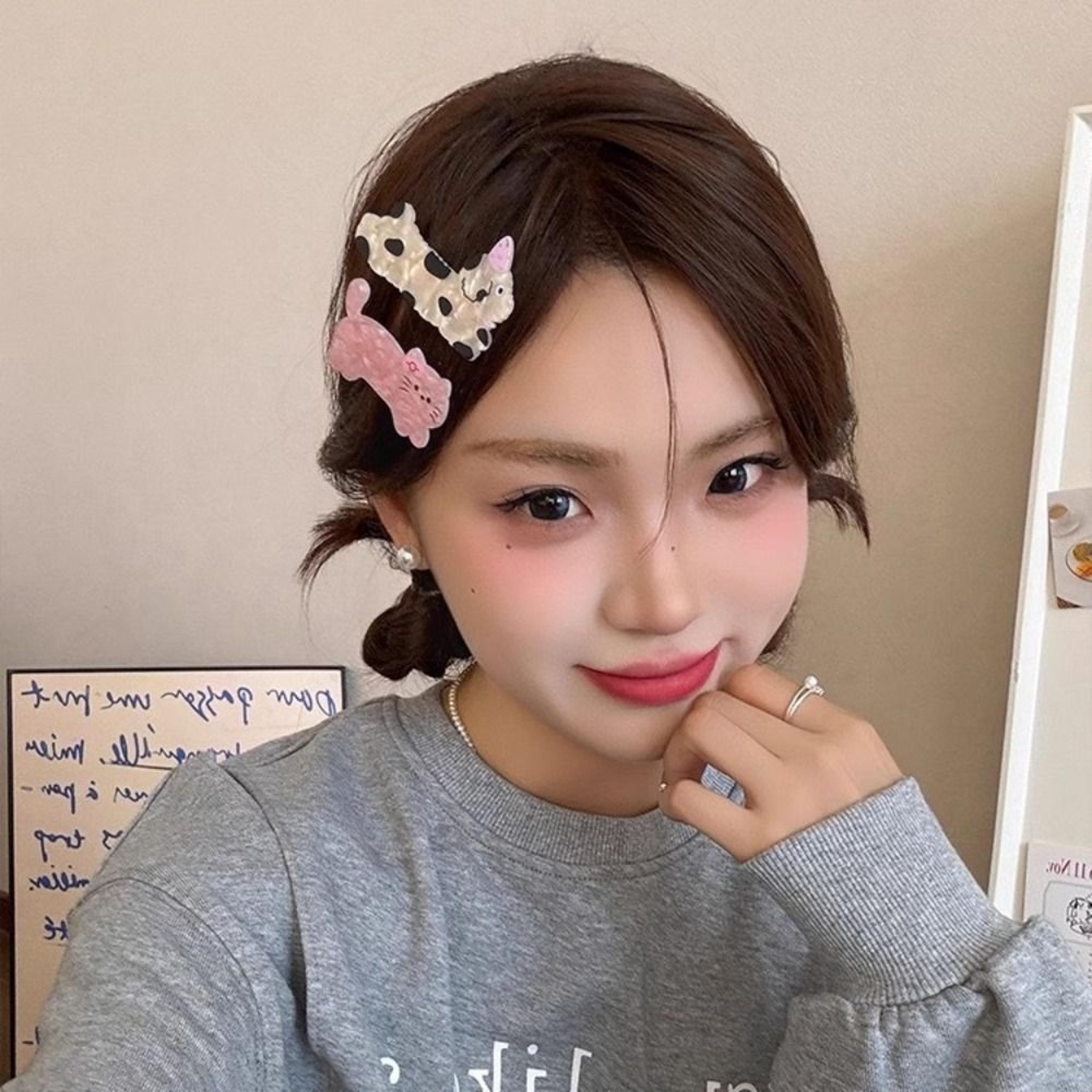 kawaii acrylic cat hair clips set duckbill hair clips for cute everyday styling