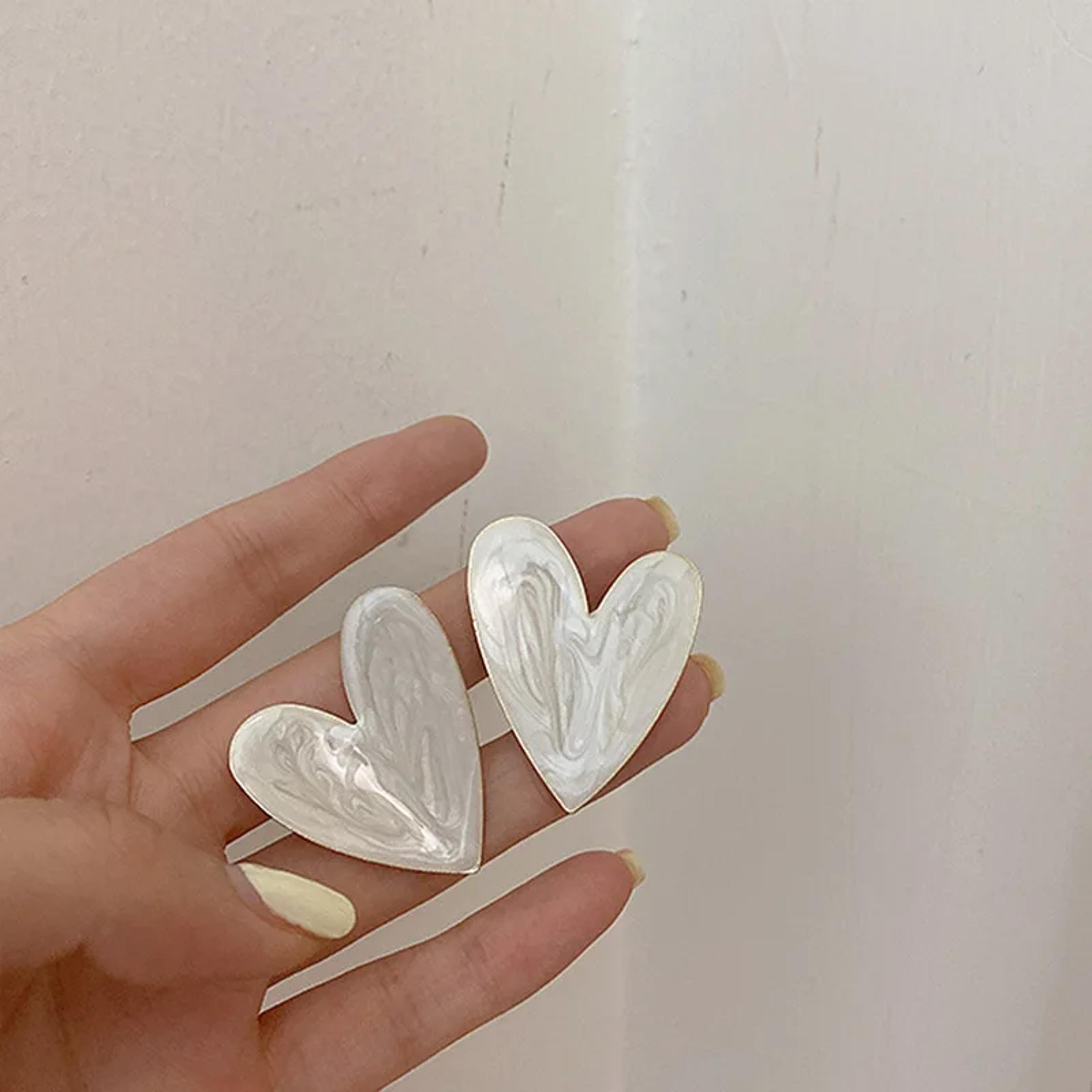 korean heart drop glaze stud earrings minimalist heart stud earrings for everyday elegance