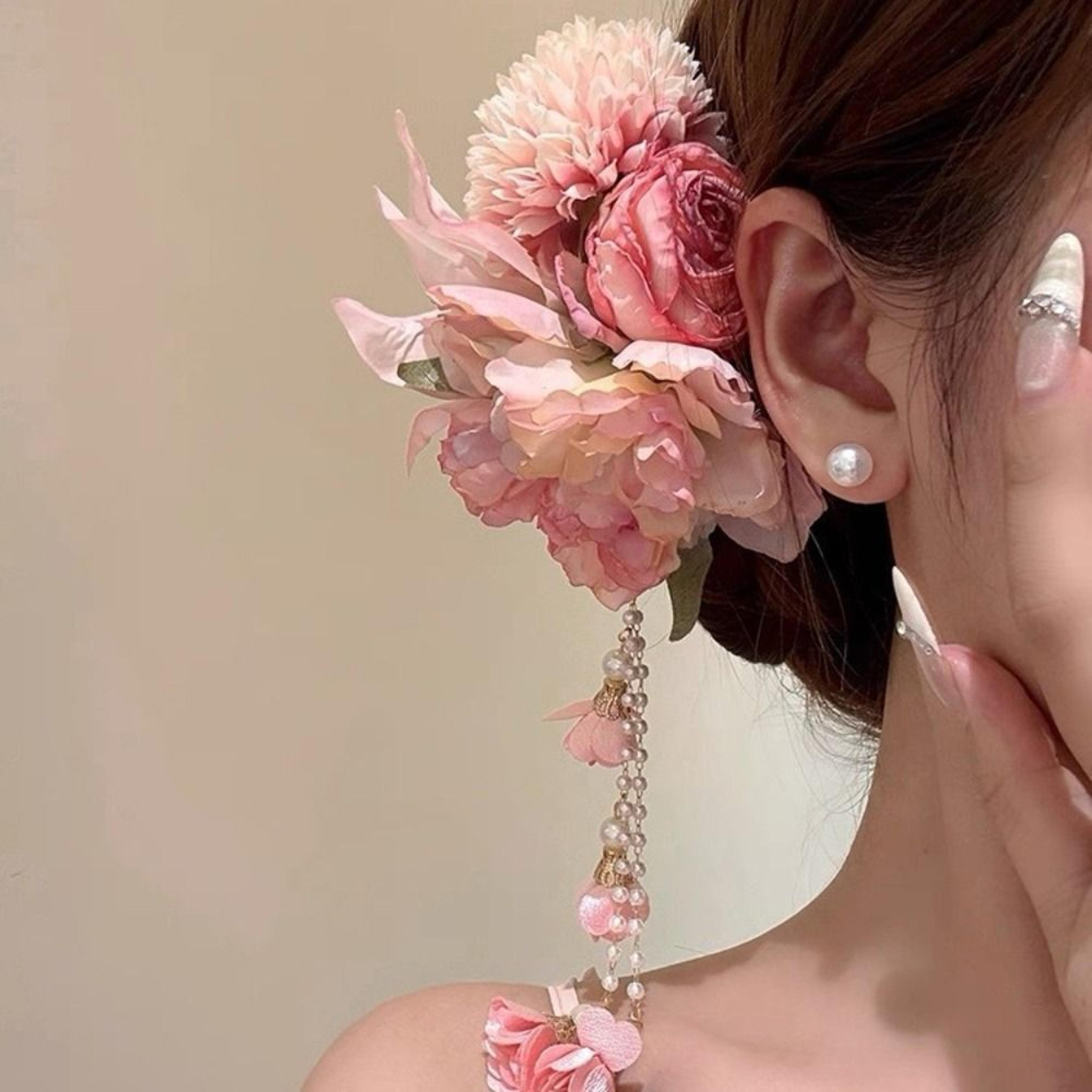 elegant hanfu hair accessories tassel flower hairpin traditional chinese hair clip for women