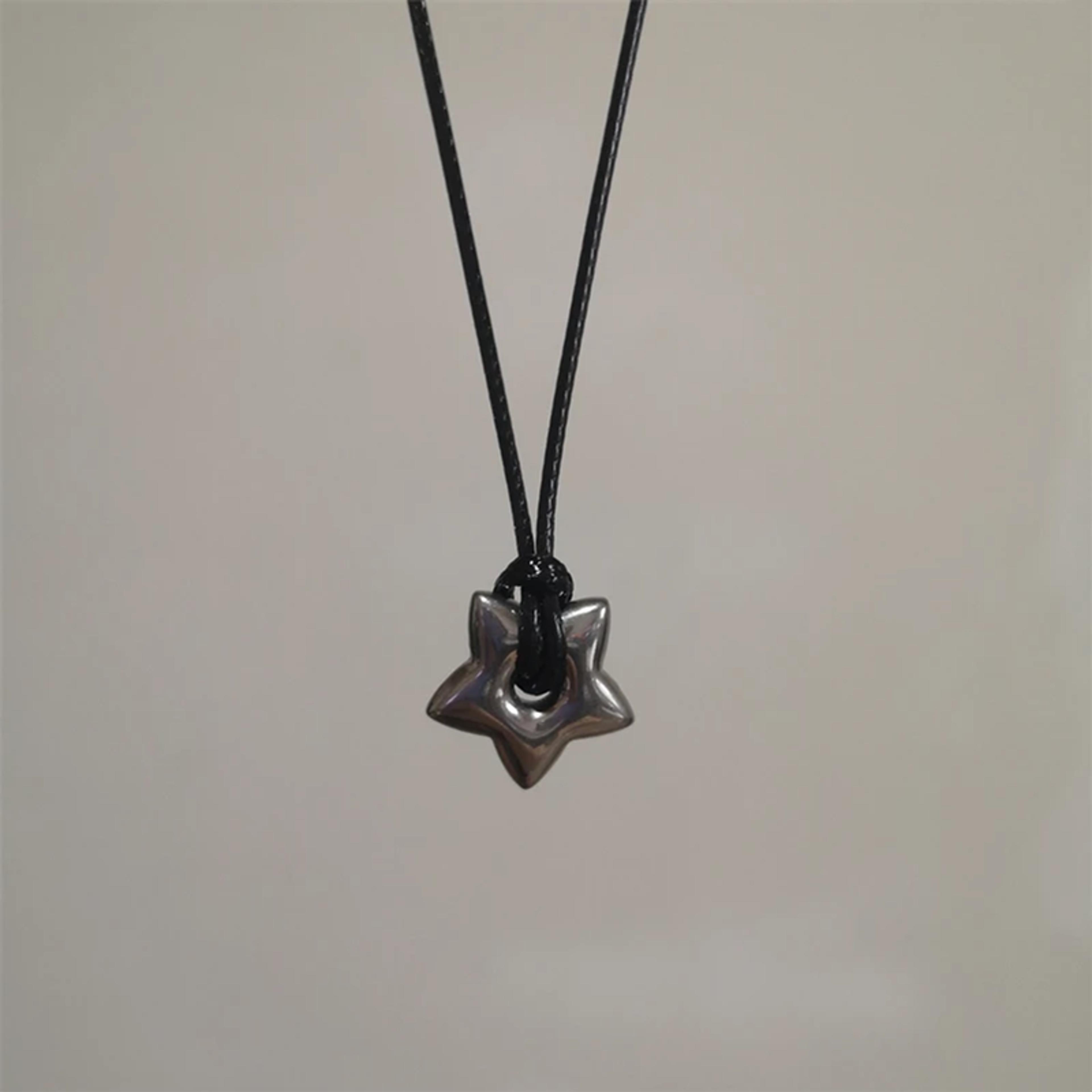 gothic star pentagram choker necklace vintage pendant chain for men & women