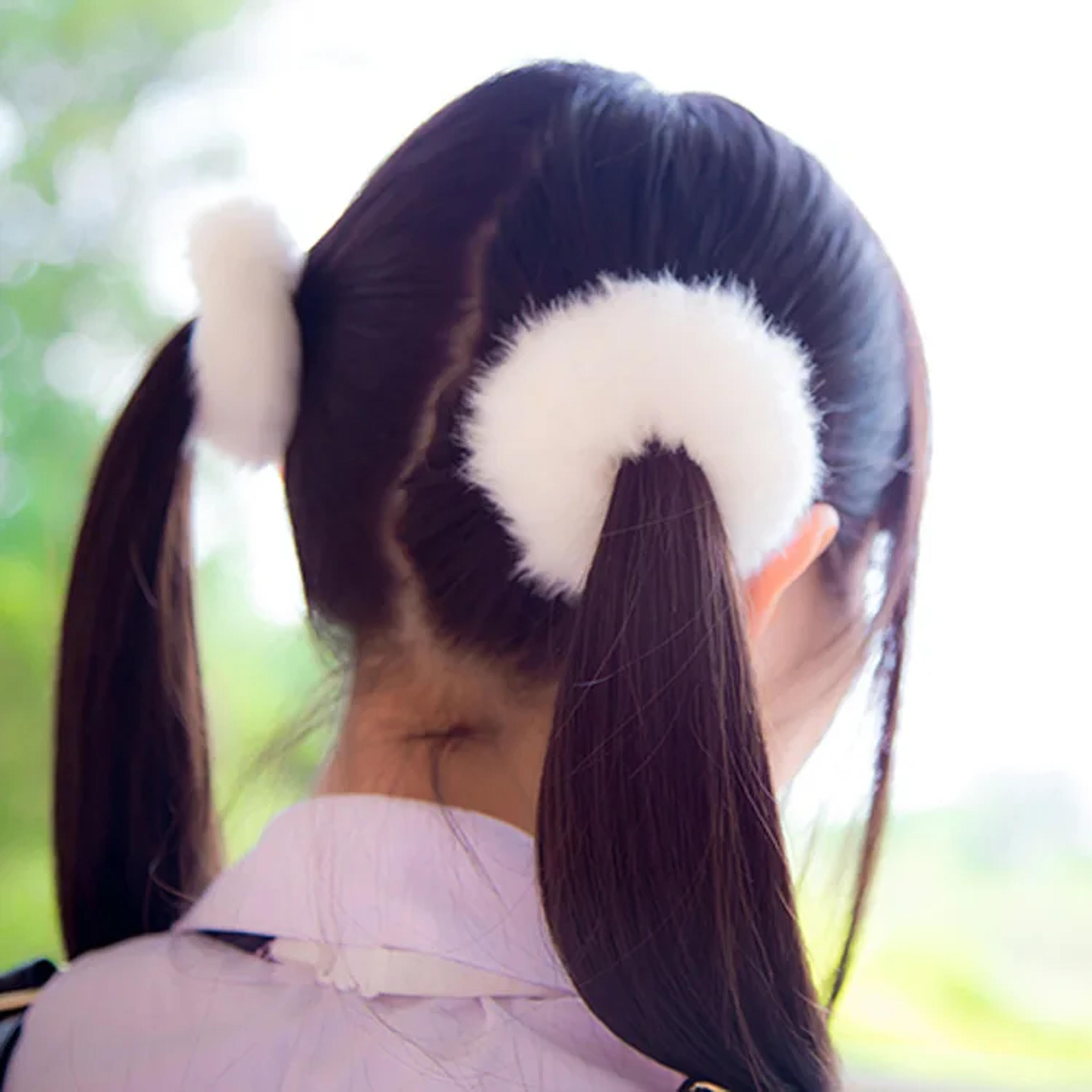 sweet double pom pom hair ties for girls cute pom pom hair ties elastic hair accessories