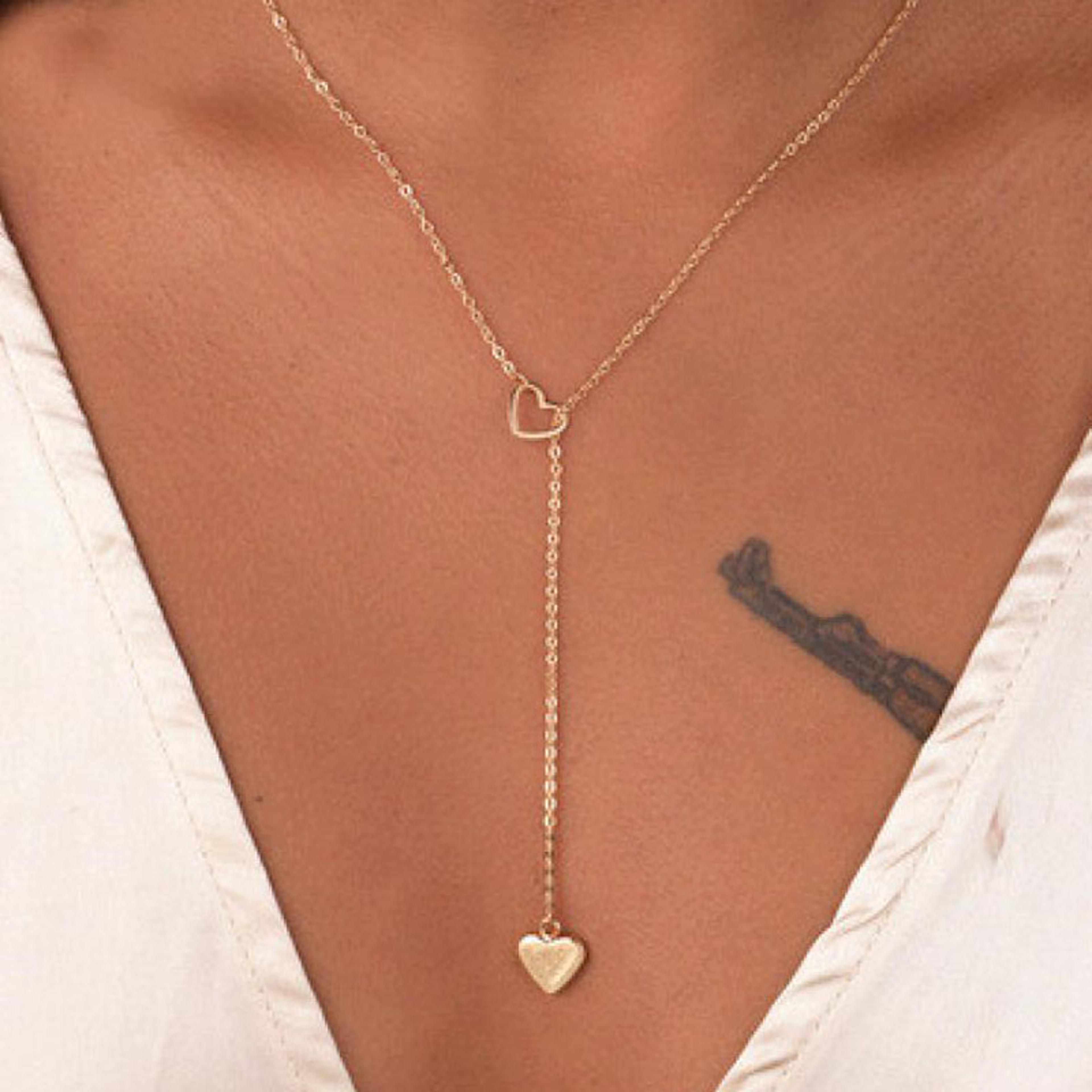romantic heart pendant necklace for women adjustable heart pendant necklace gift jewelry