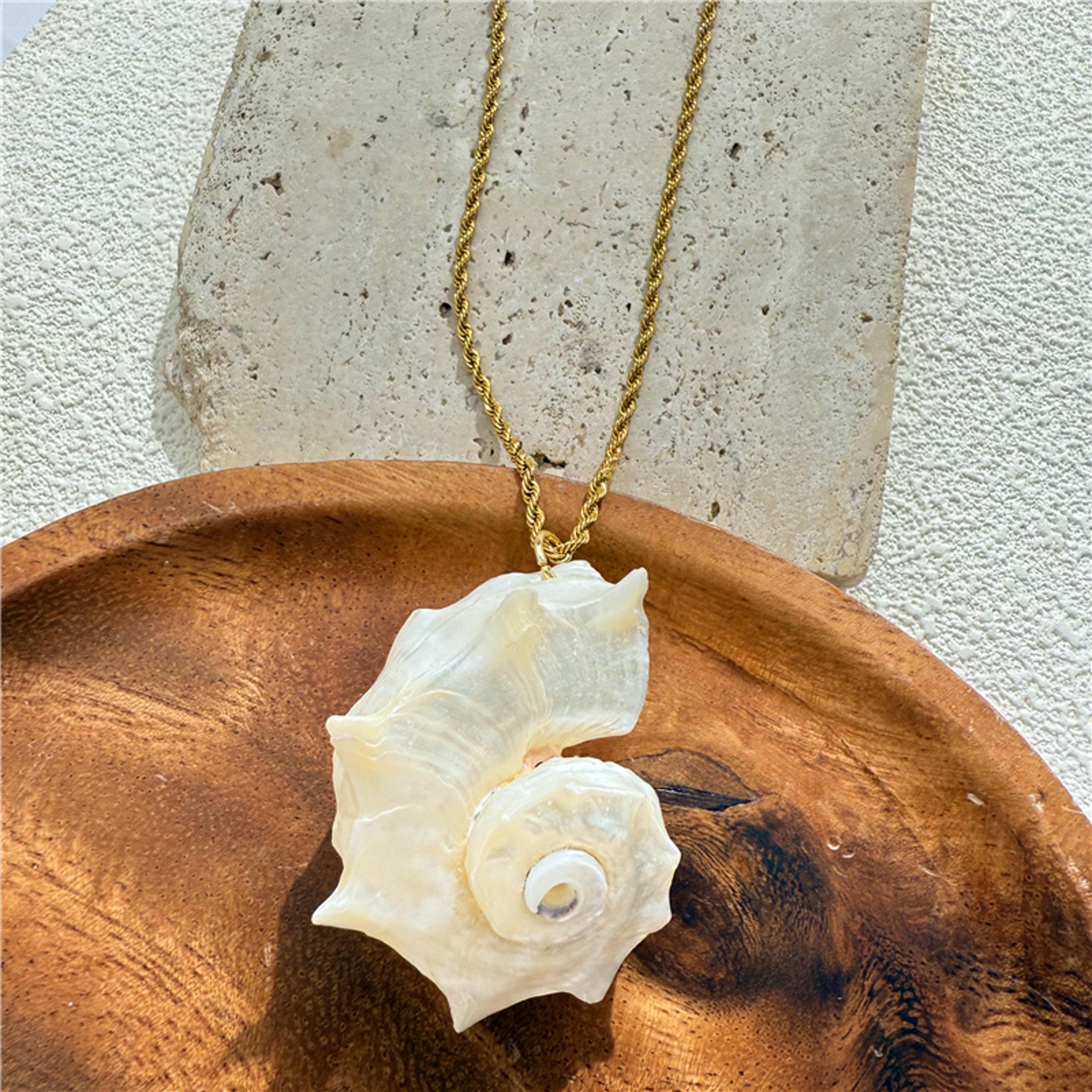 coastal shell charm necklace shell necklace for beach vacations & summer style