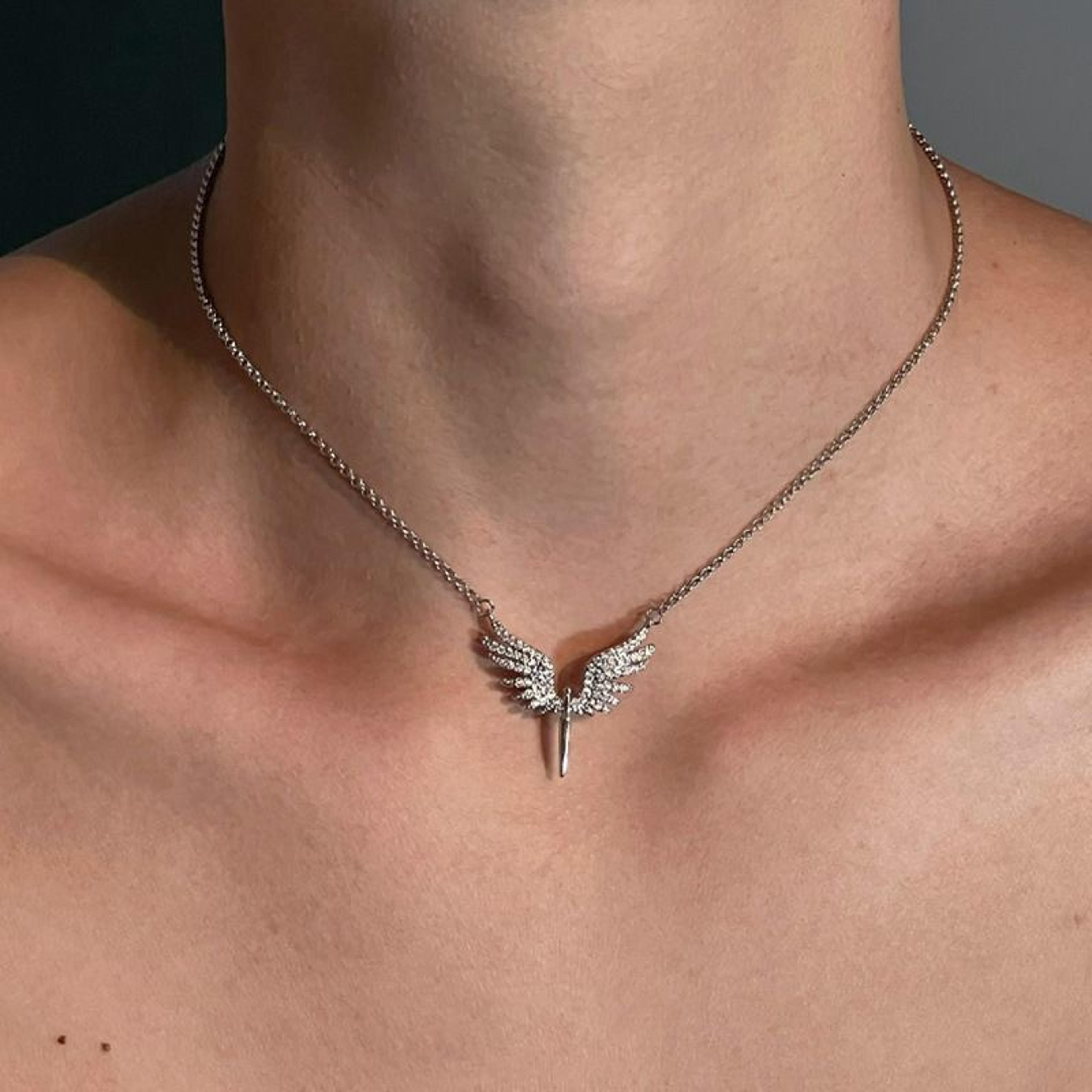 guardian wings angel pendant necklace elegant angel wing charm clavicle chain for women