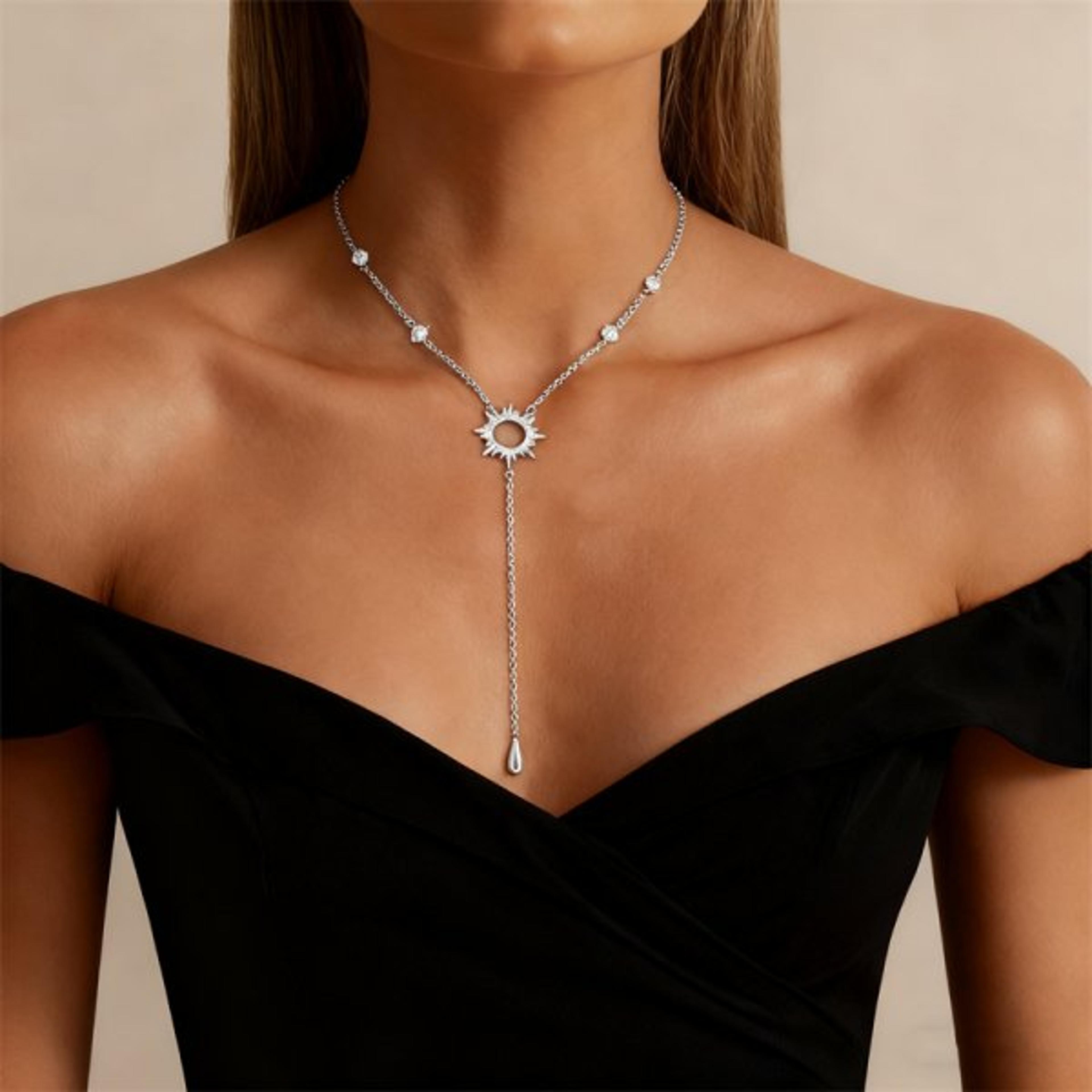 solar guardian vintage sun pendant necklace stainless steel gold statement chain