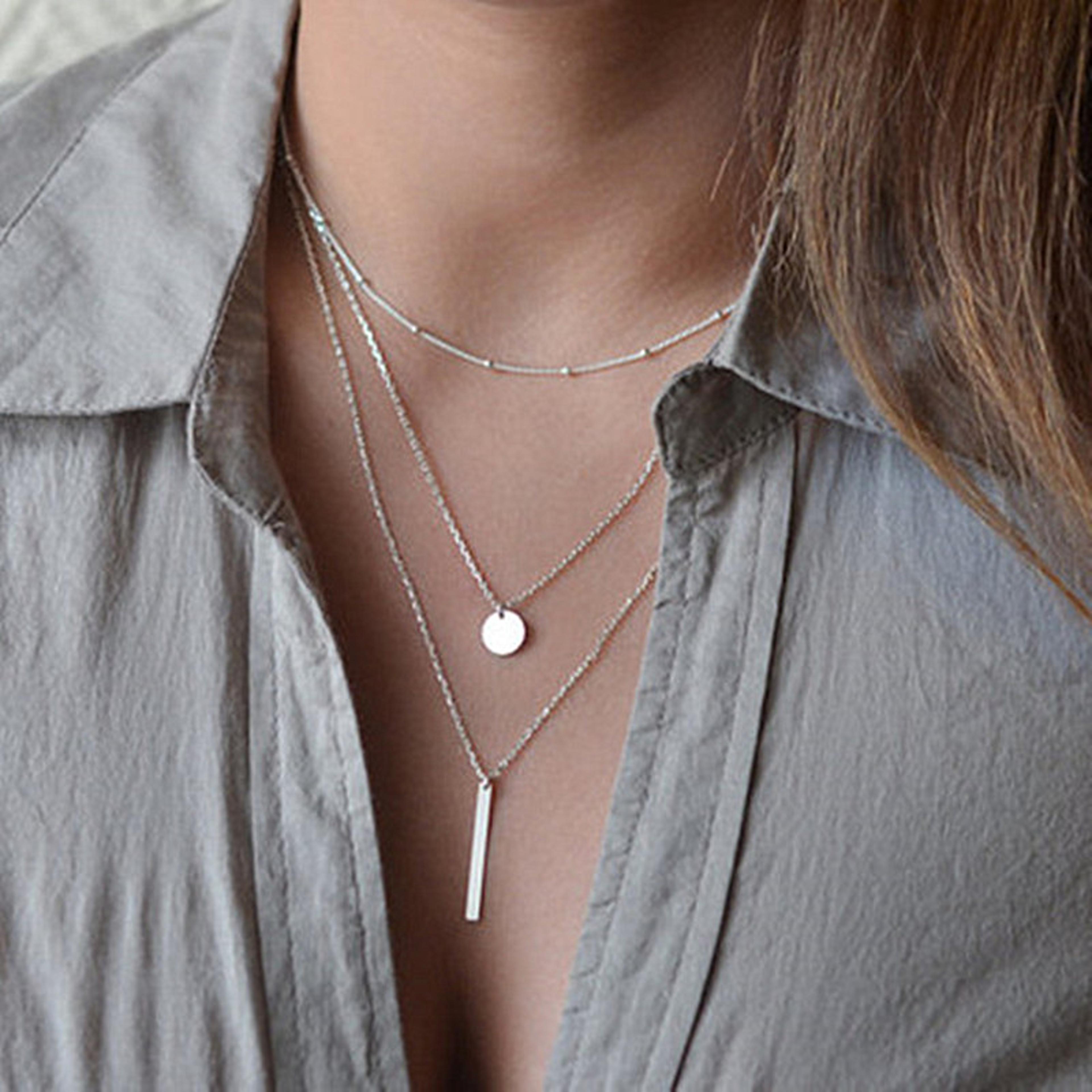 layered coin tassel bar necklace for women layered necklace, coin pendant necklace, boho jewelry