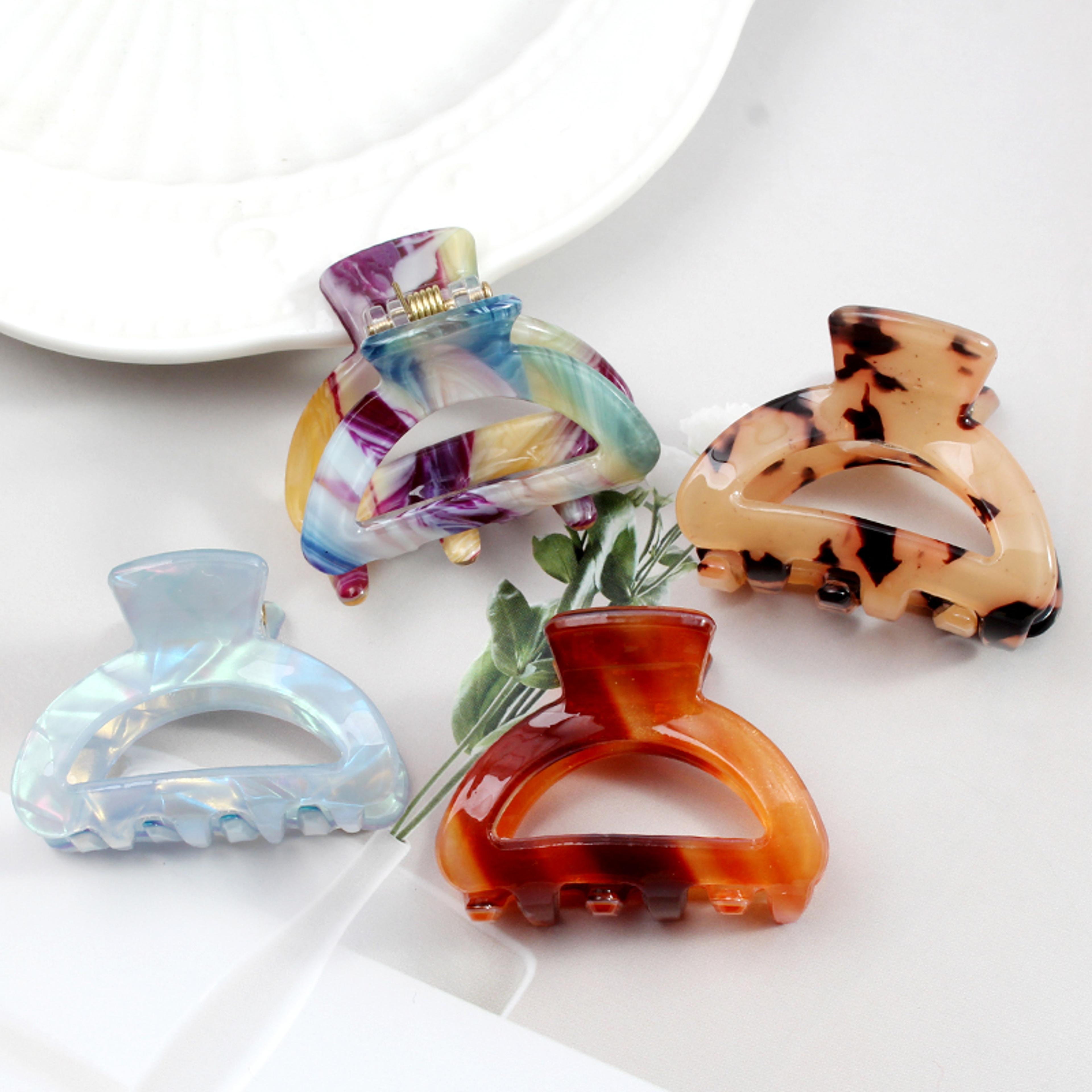elegant acetate hair clip mini half circle claw clip for women & girls