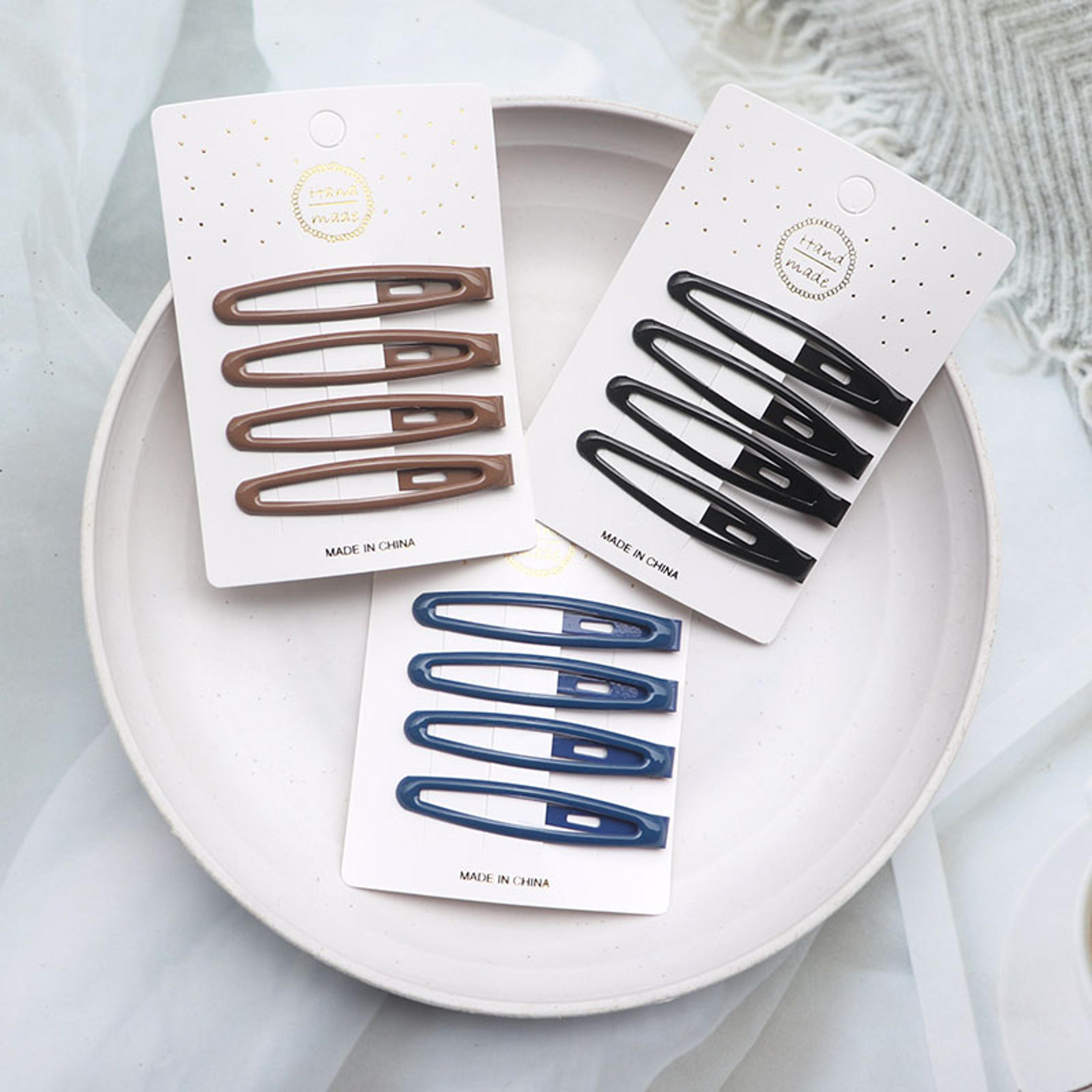 snap hair clips set sapphire blue metal barrettes for everyday hair styling