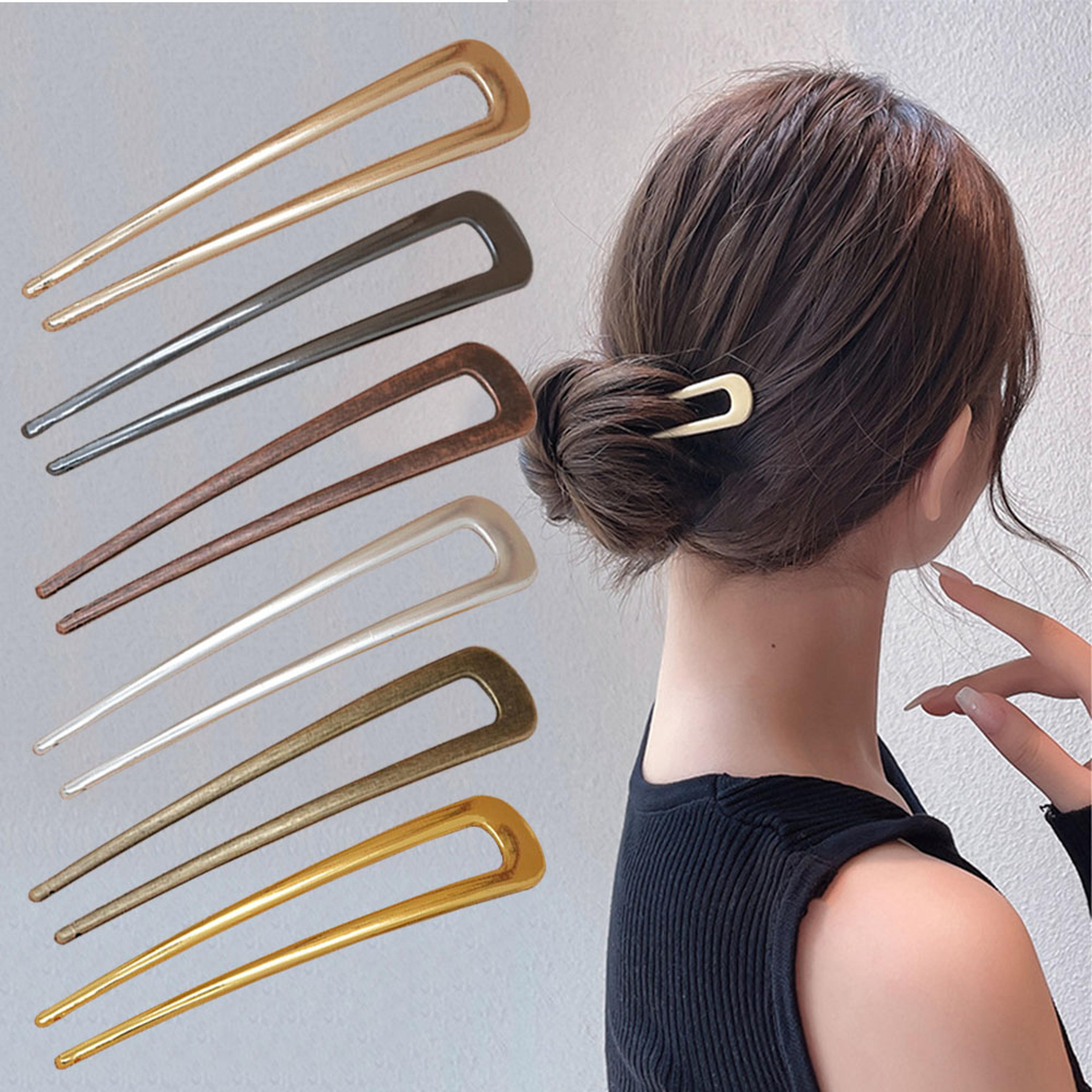 elegant u shape hair pin metal hair stick for bridal & everyday hair styling
