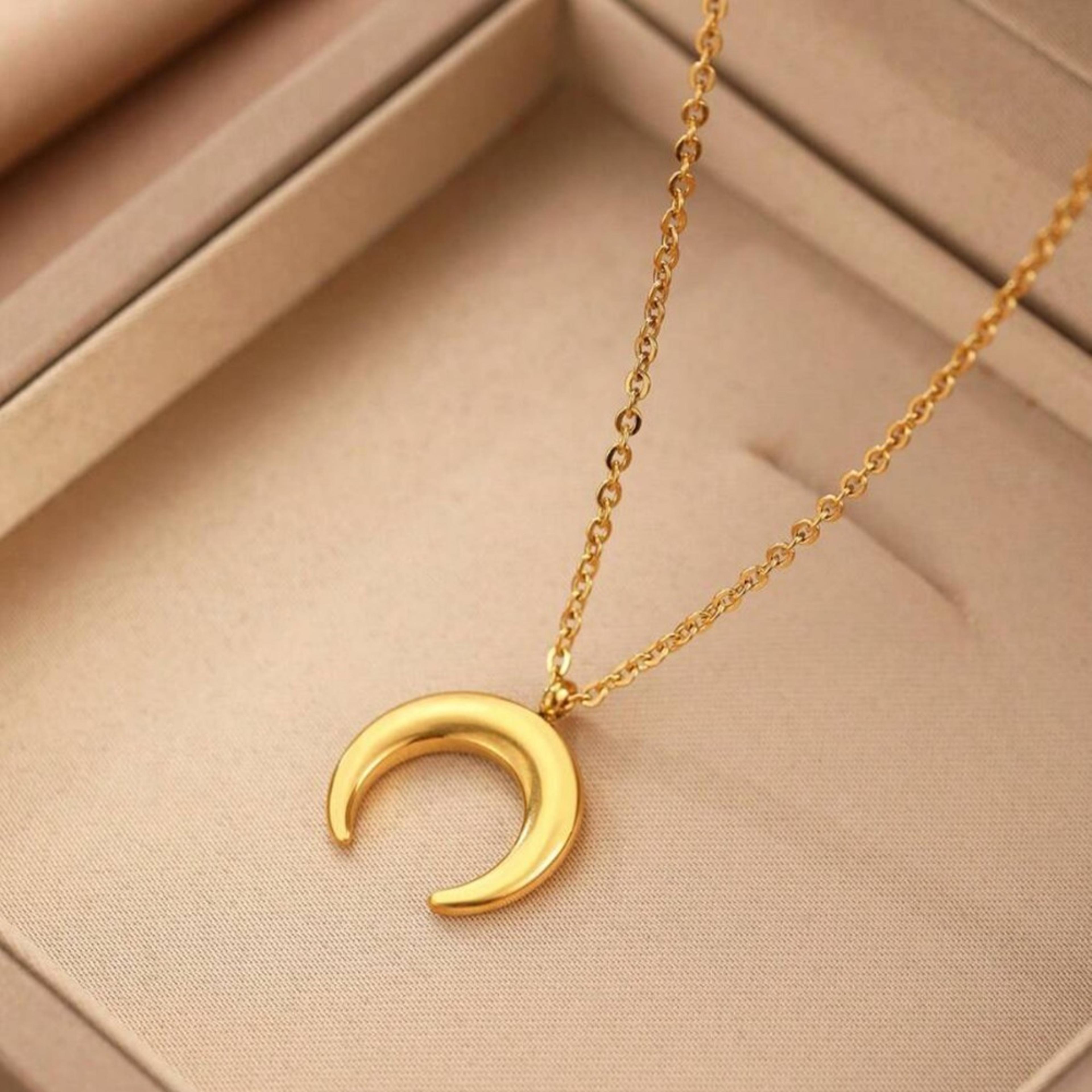 celestial gold moon pendant necklace for women stainless steel necklace moon pendant necklace gift