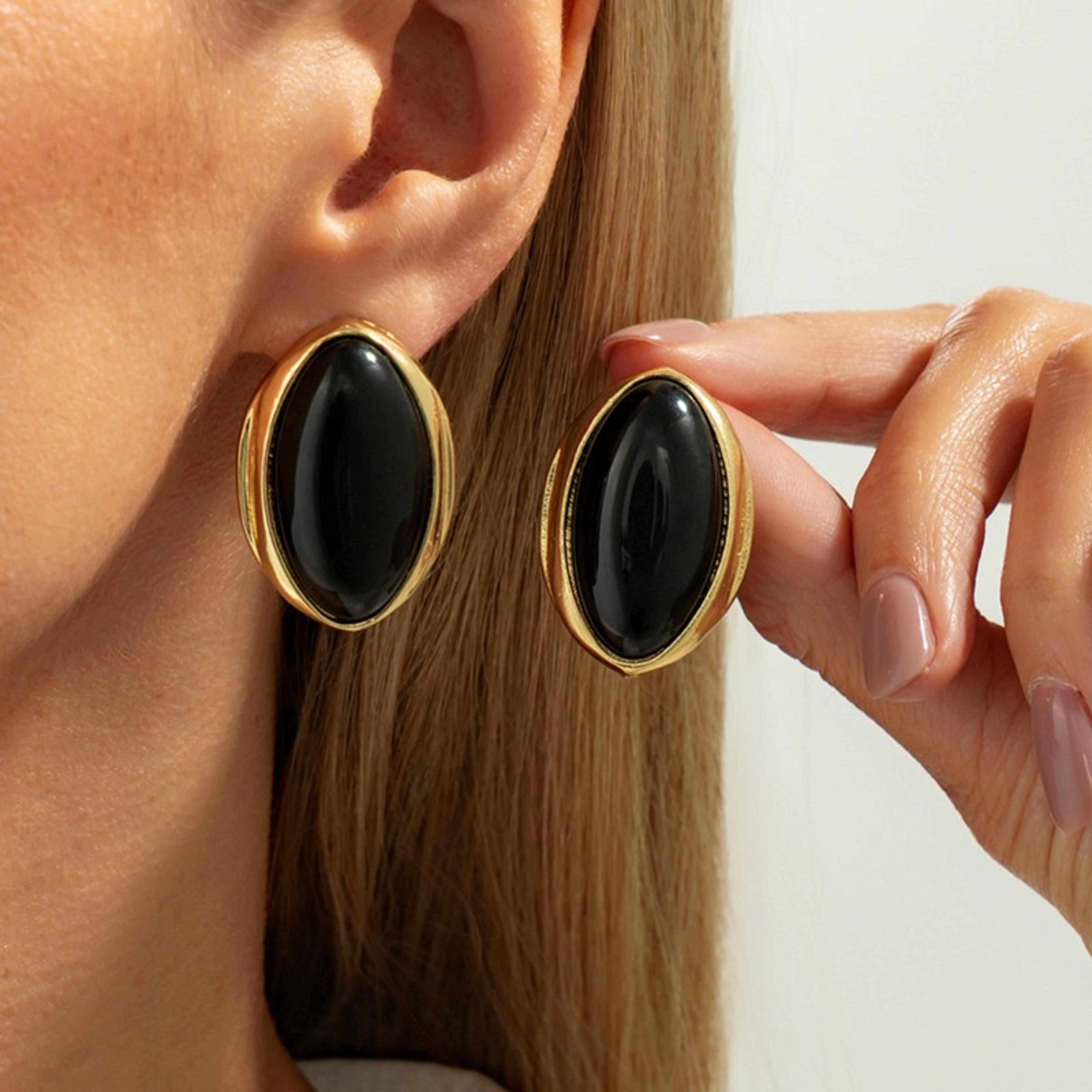 geometric stud earrings for women resin acrylic oval statement party earrings