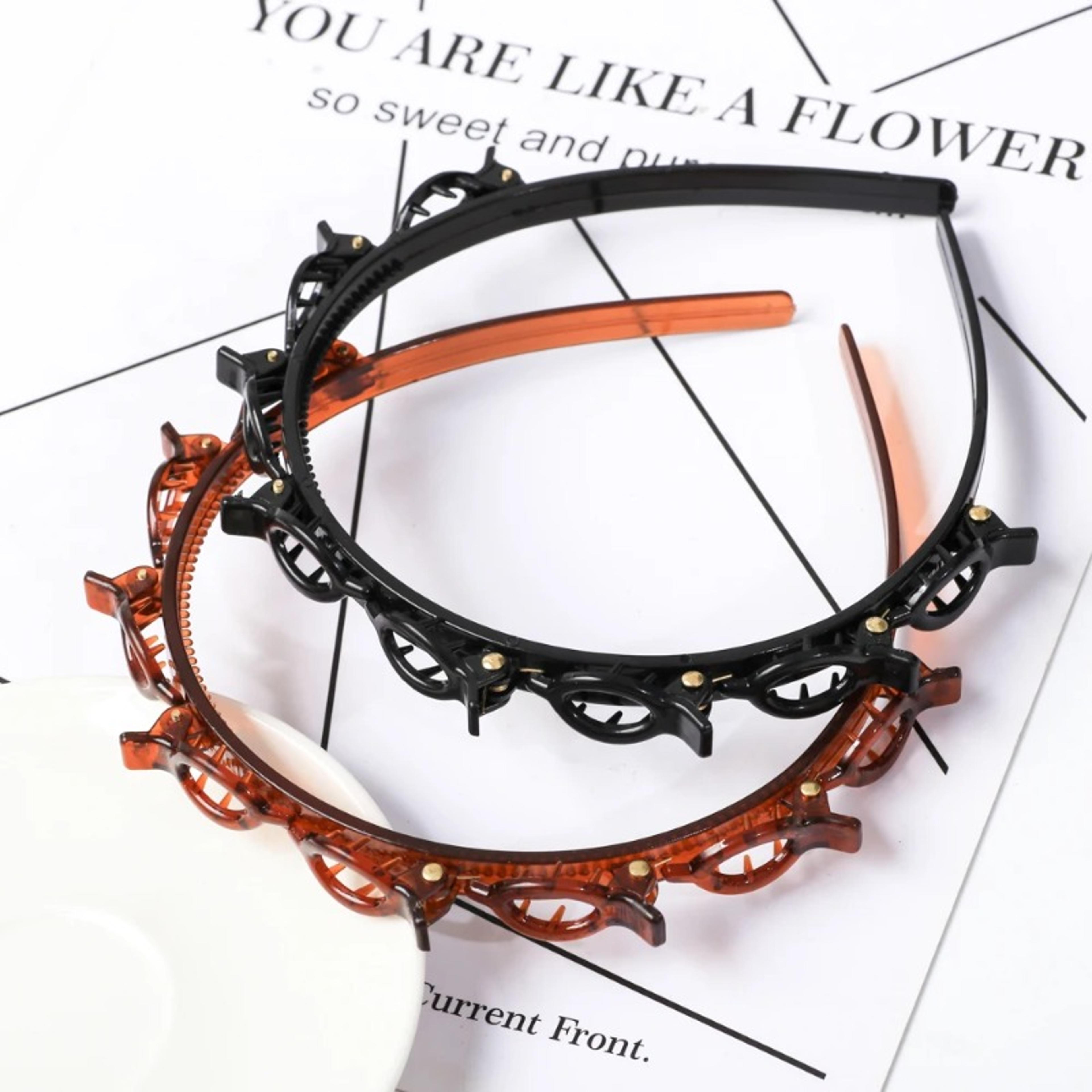 double layer non slip headband with clips for women & girls | hair band hair accessories