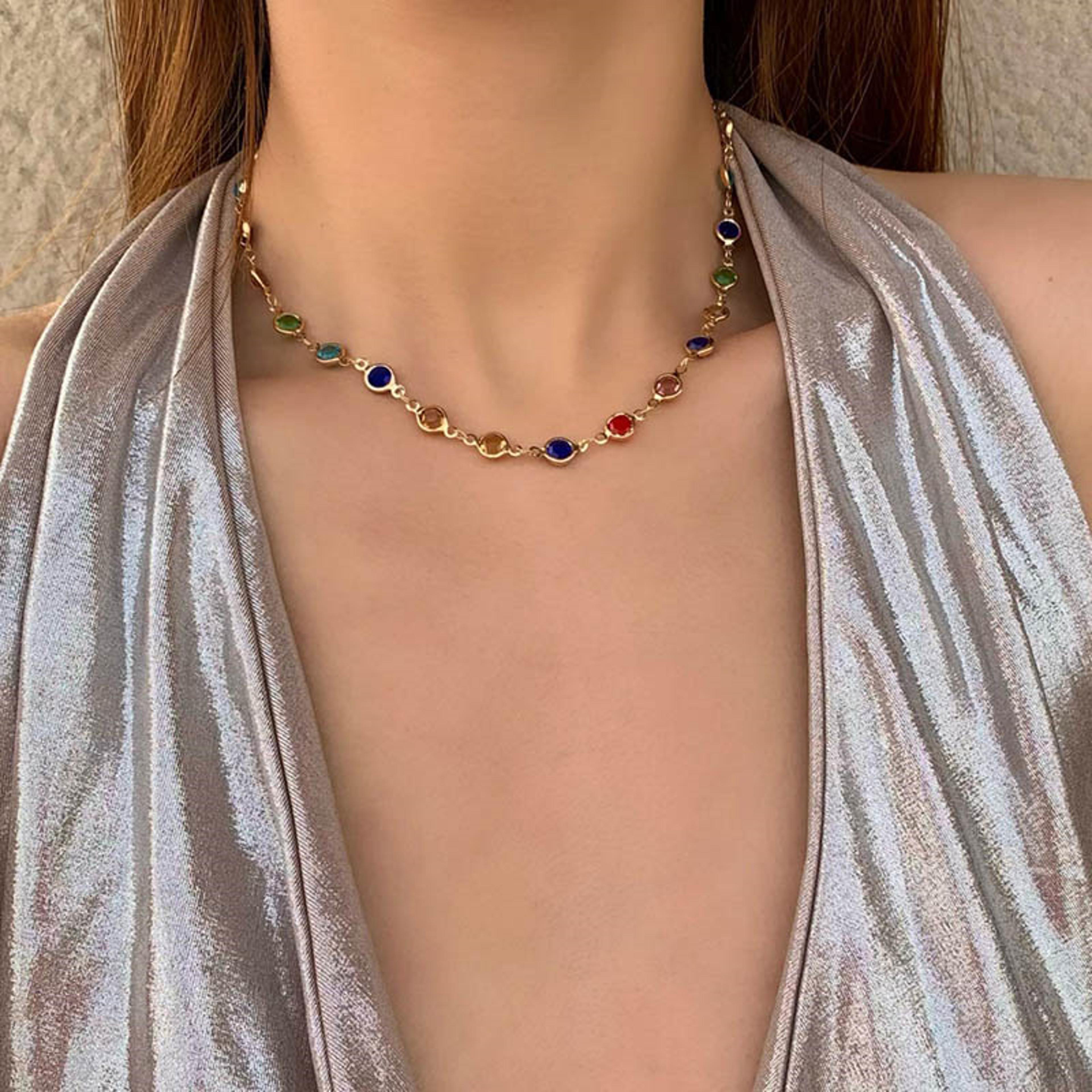 bohemian y necklace with colorful glass beads long pendant necklace for beach, party & everyday style