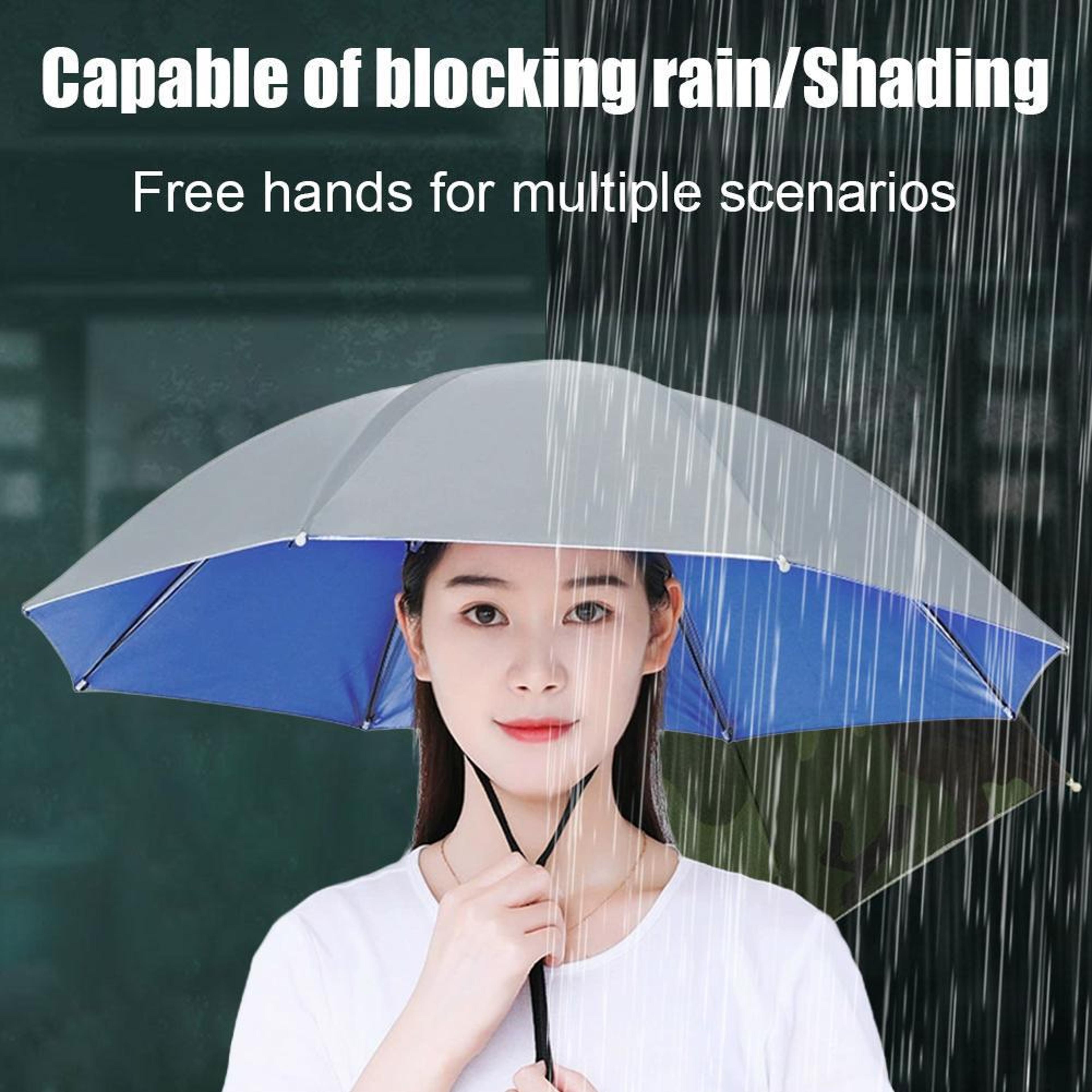 portable head mounted umbrella hat foldable uv protection hat for fishing, camping & outdoor adventures