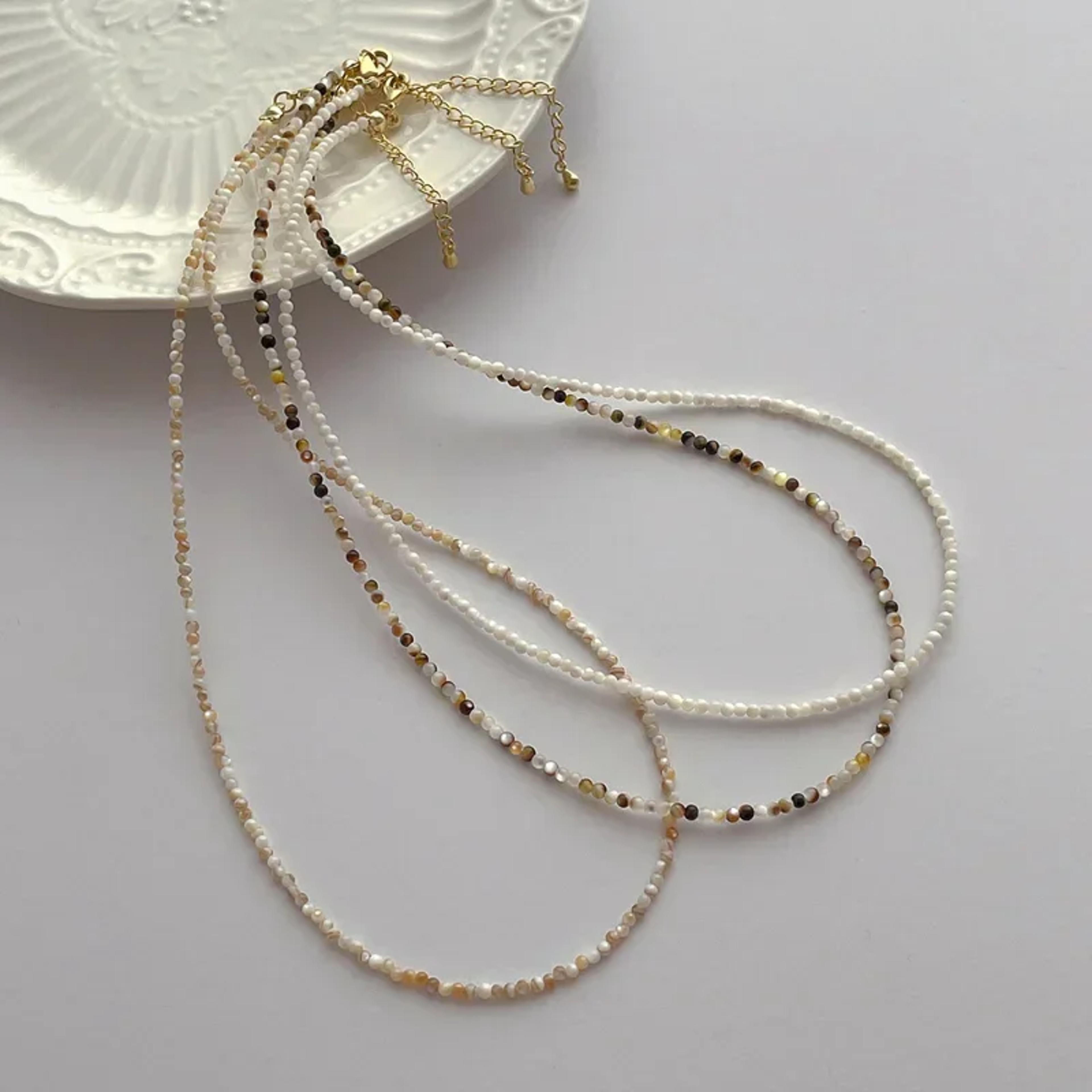 coastal shell choker necklace natural multicolor beaded beach jewelry for women