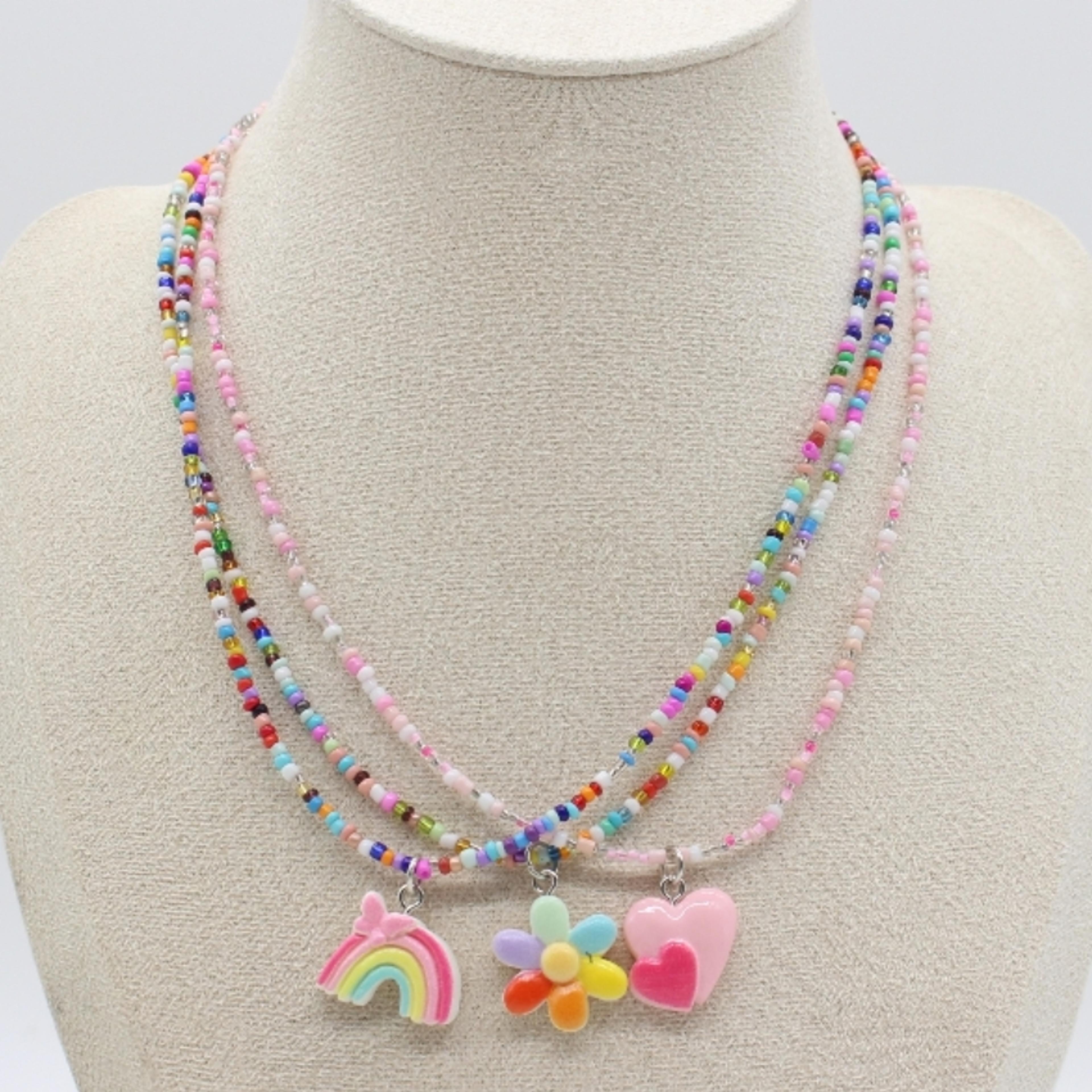 bohemian beaded necklace with colorful resin pendant handmade seed bead necklace for women