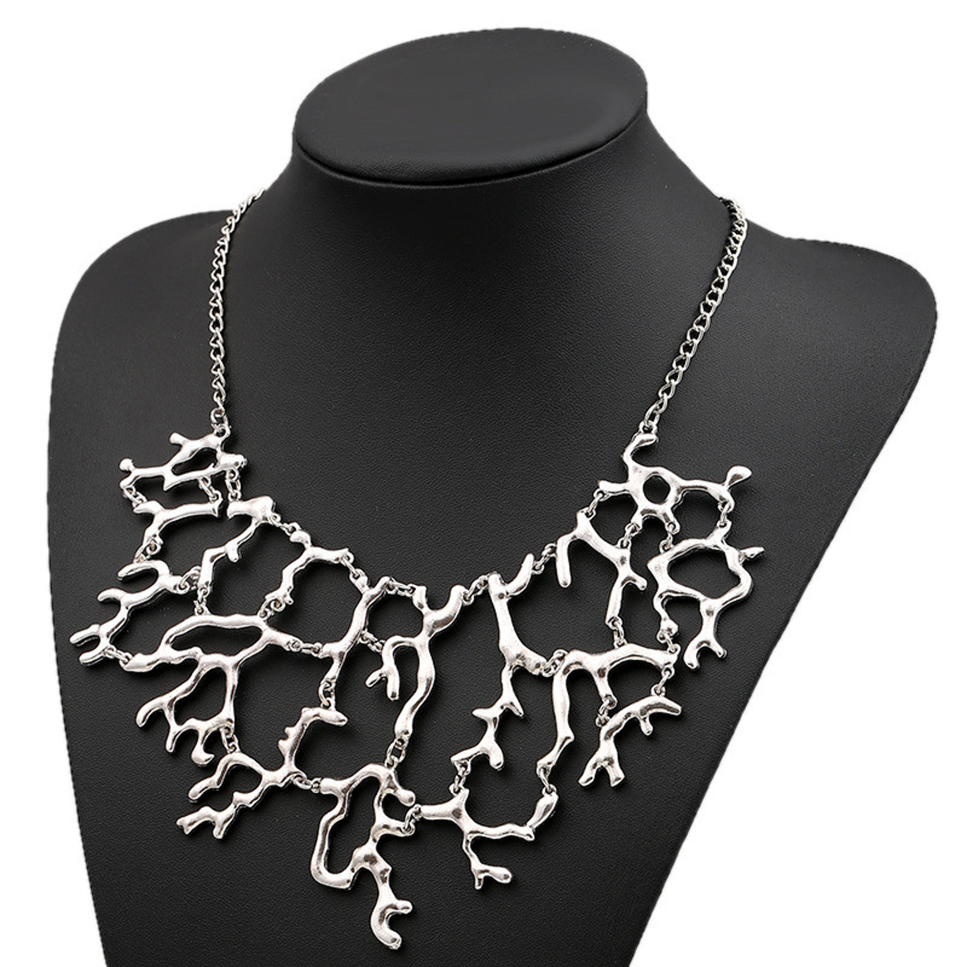 vintage tree branch statement necklace bold punk collar choker maxi necklace for women