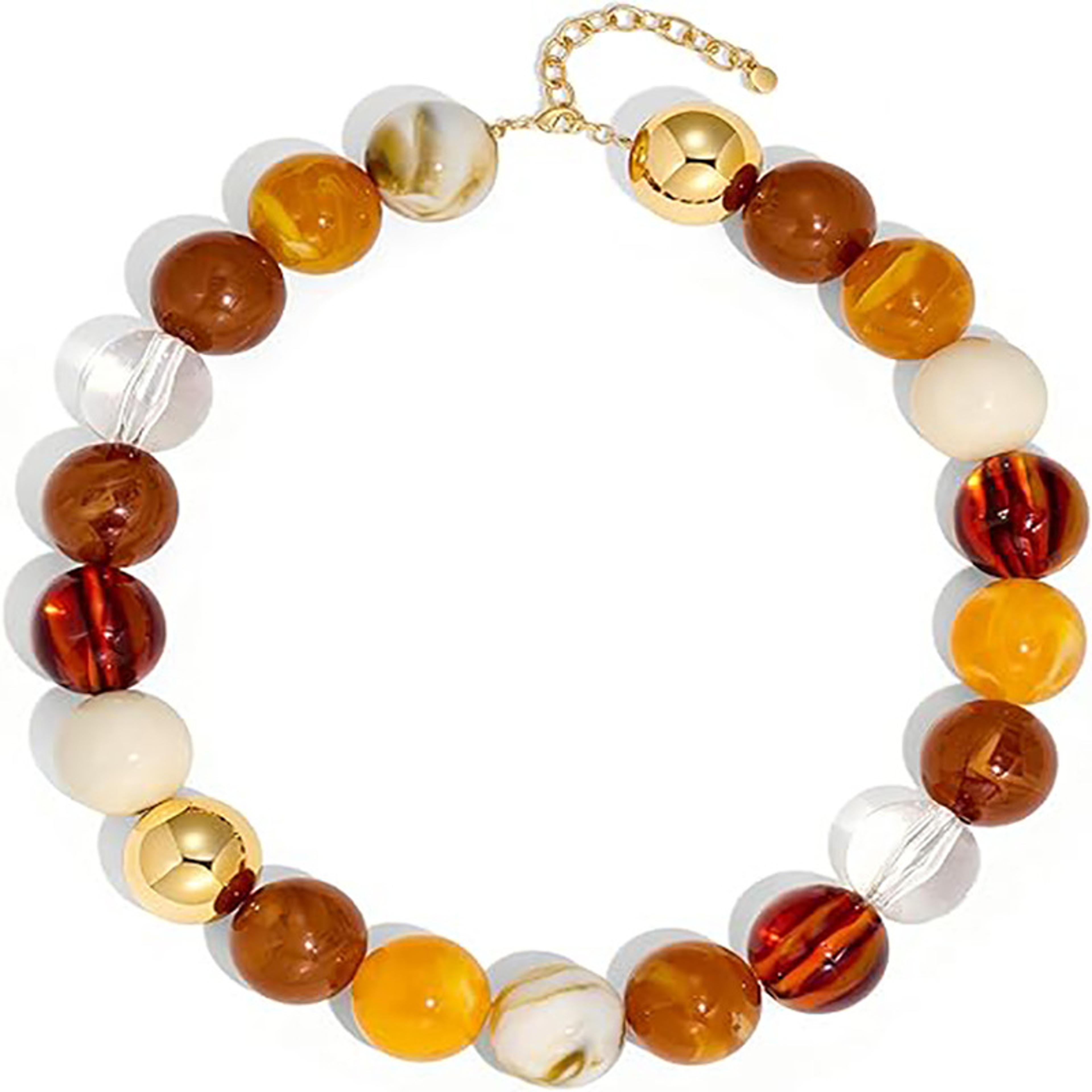 colorpop chunky bead necklace boho statement colorful beaded choker for women