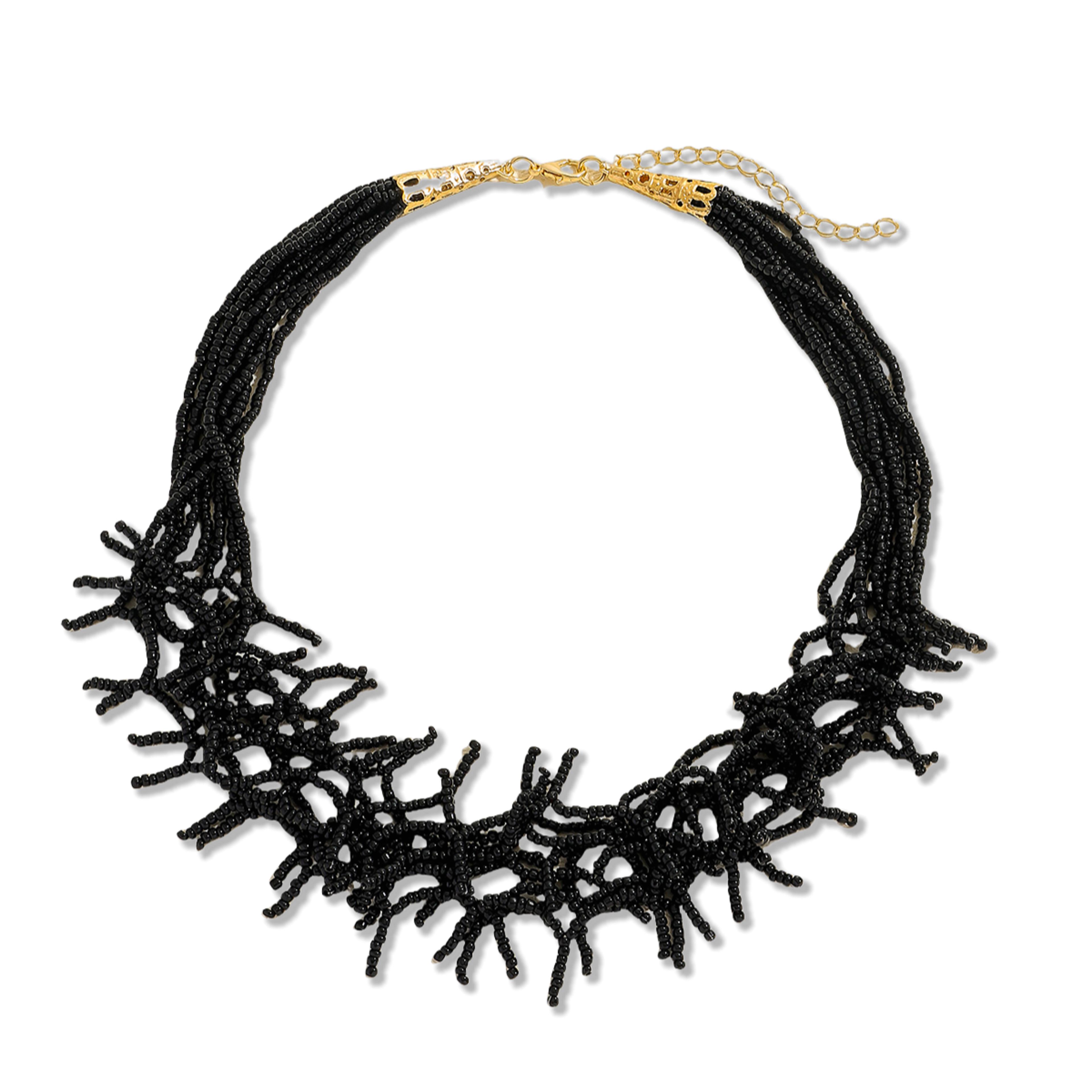 boho coral multilayer bead necklace colorful beach jewelry for summer & vacation style