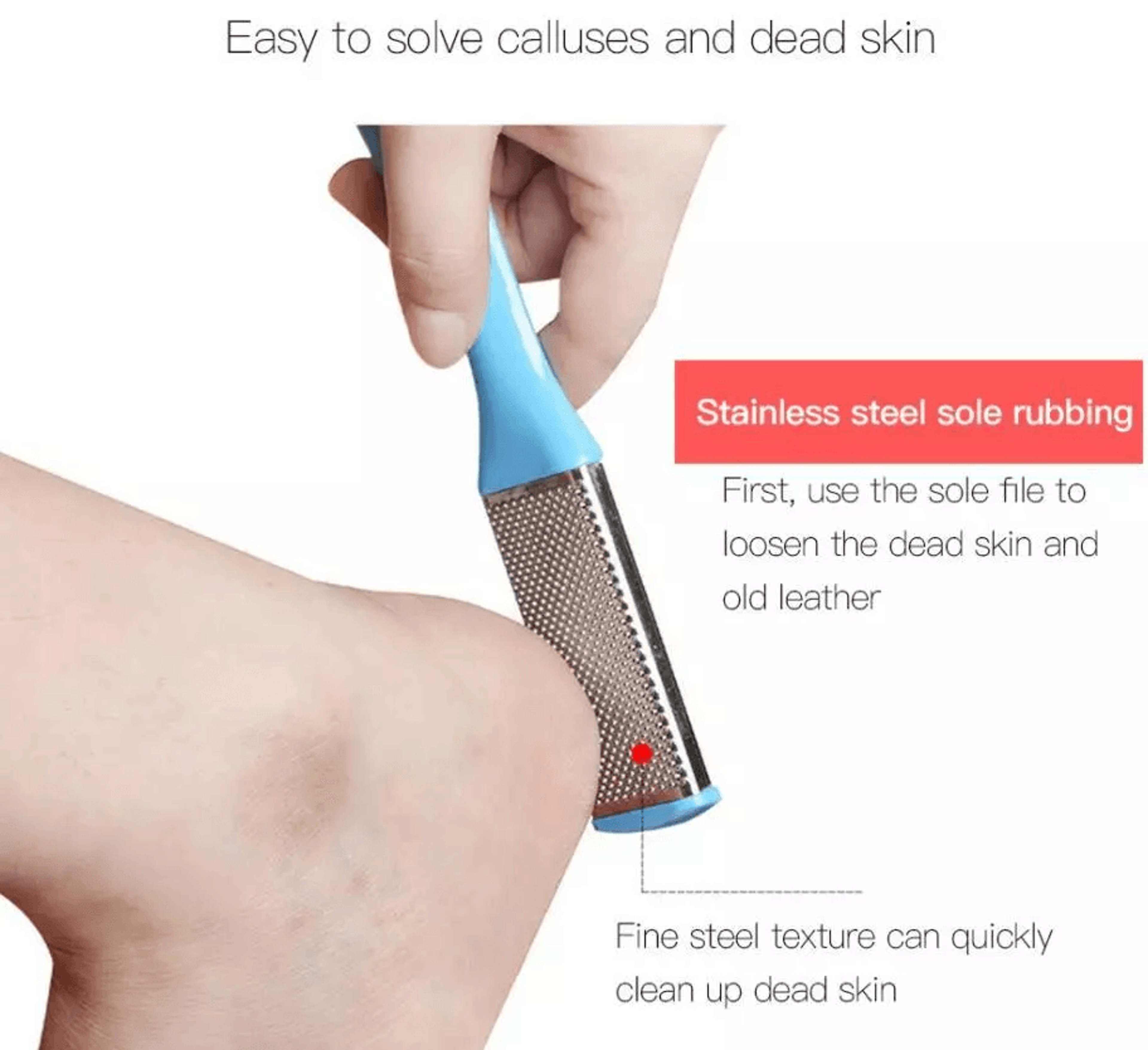double side feet hard dead skin file callus remover foot scrubber for pedicure care