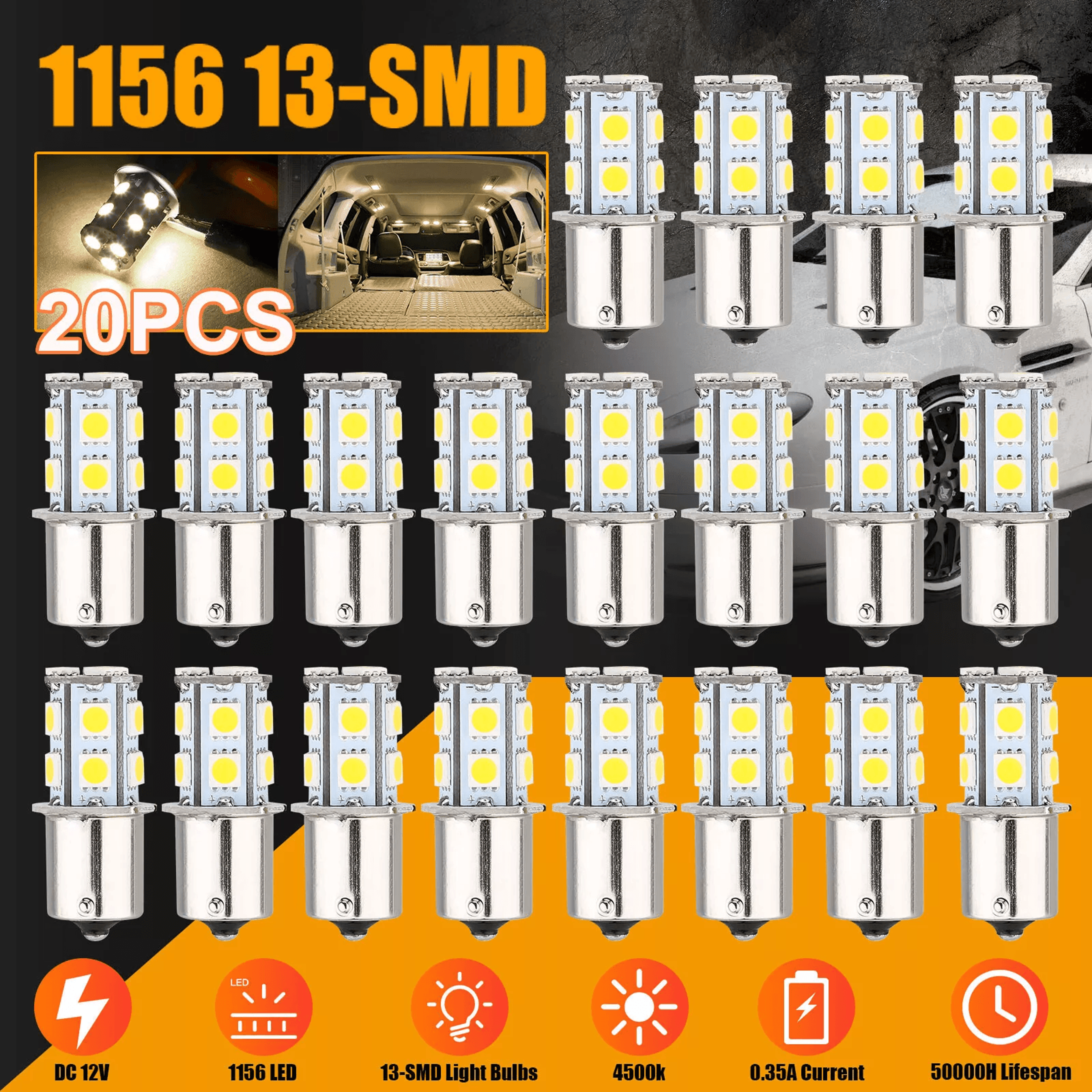 20x warm white smd led rv camper trailer interior light bulbs bright replacement