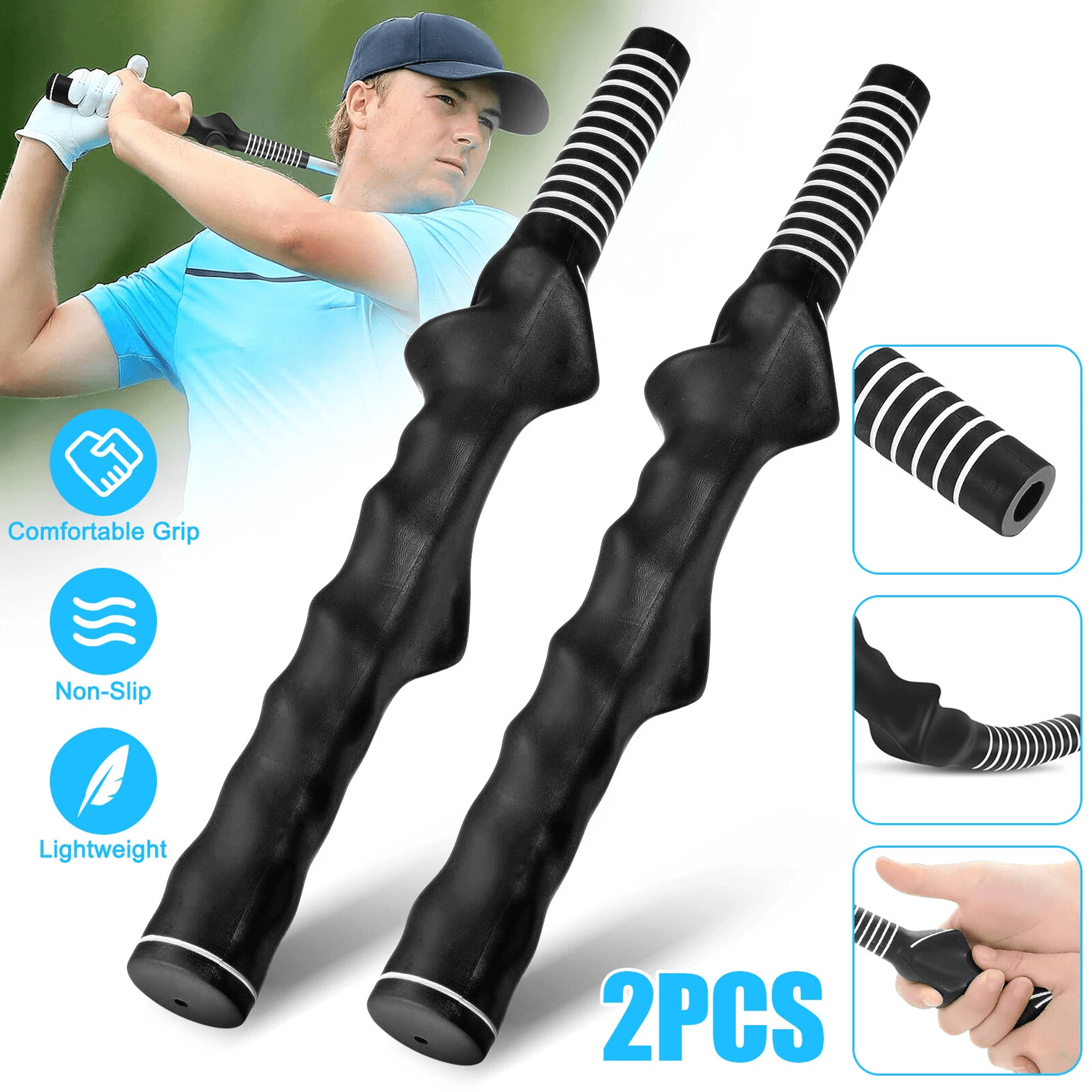 golf grip trainer for right hand, standard teaching aid for swing correction, training grip for practice anywhere
