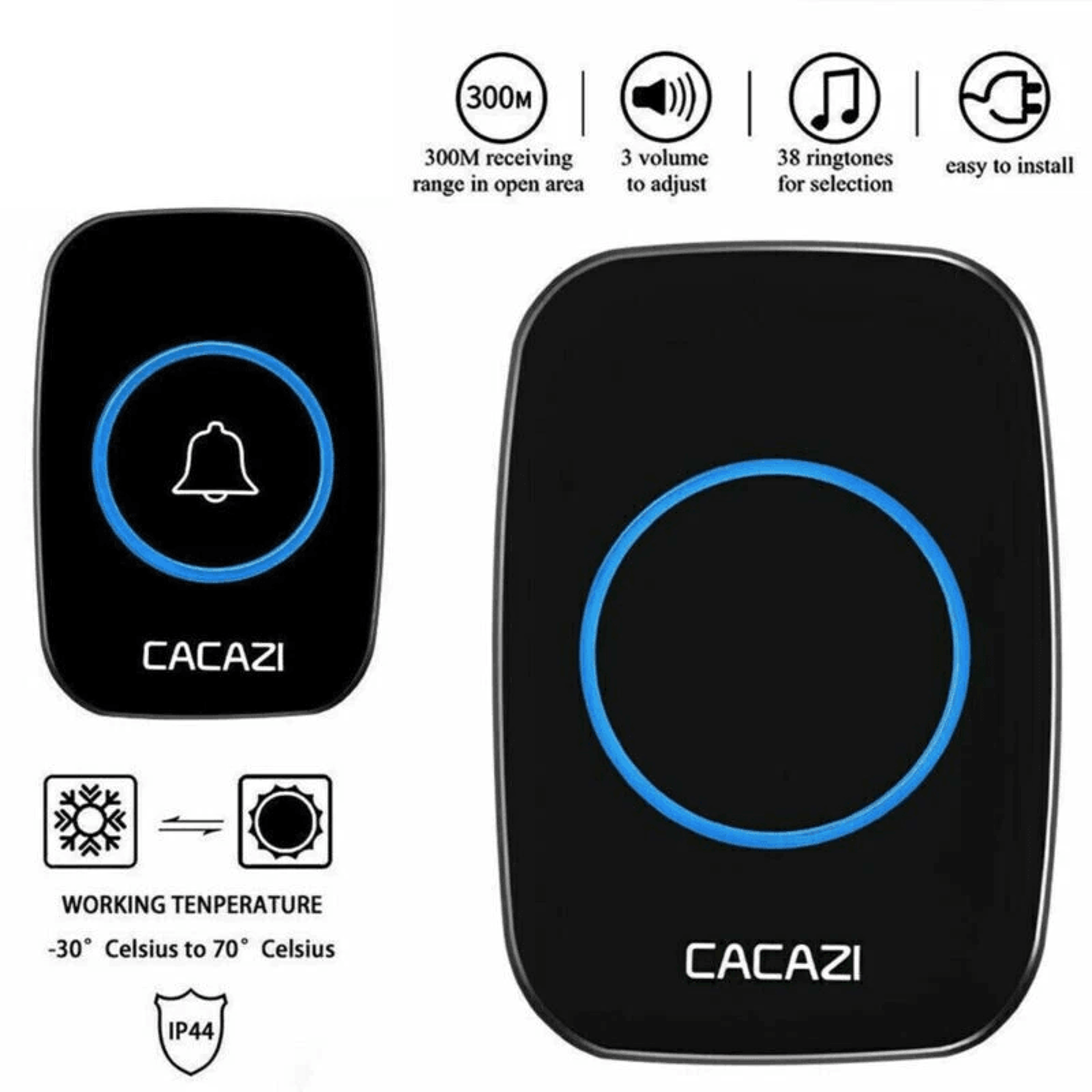 wireless waterproof doorbell kit, door bell for house ring