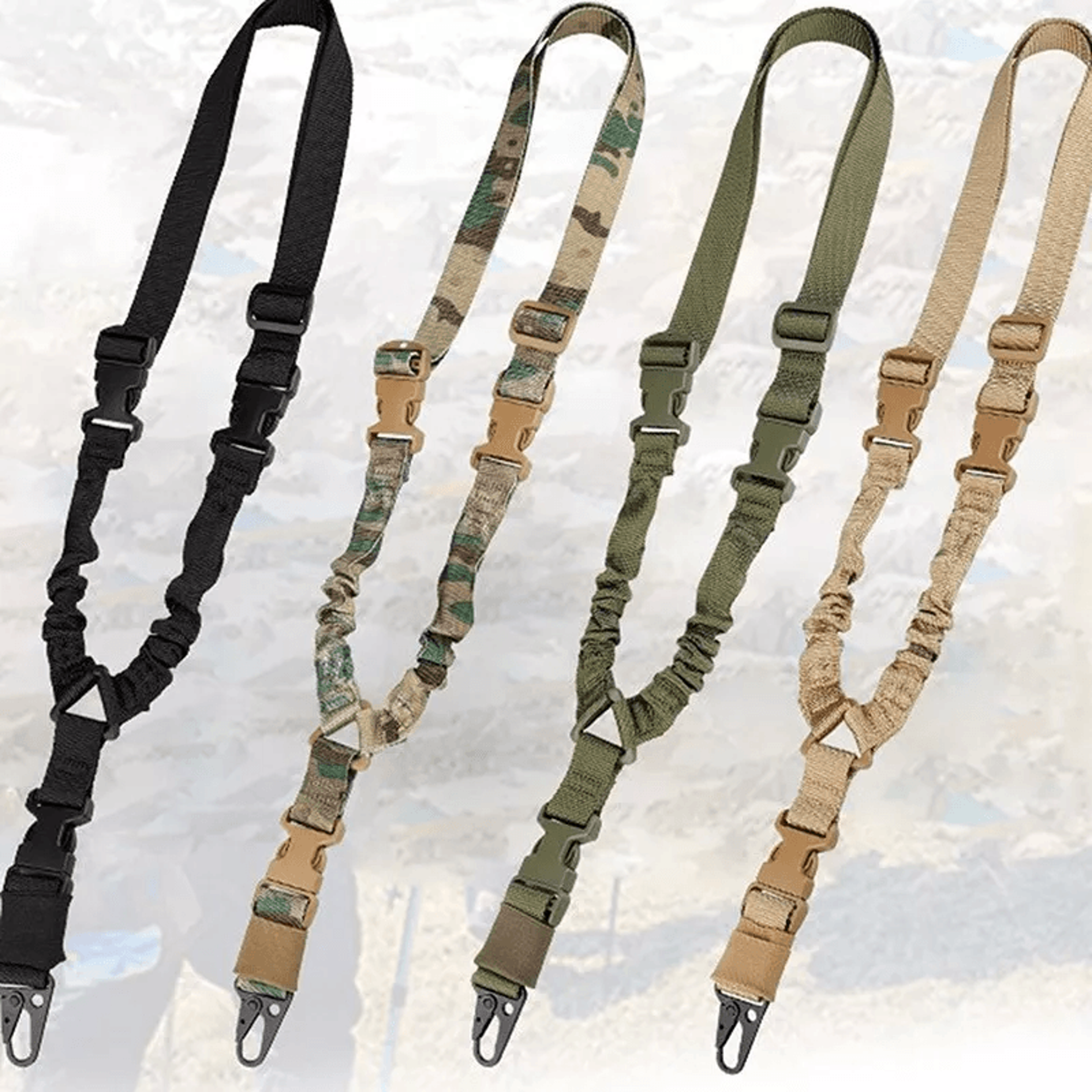 tactical one point gun sling, heavy duty adjustable rifle strap with quick detach qd buckle