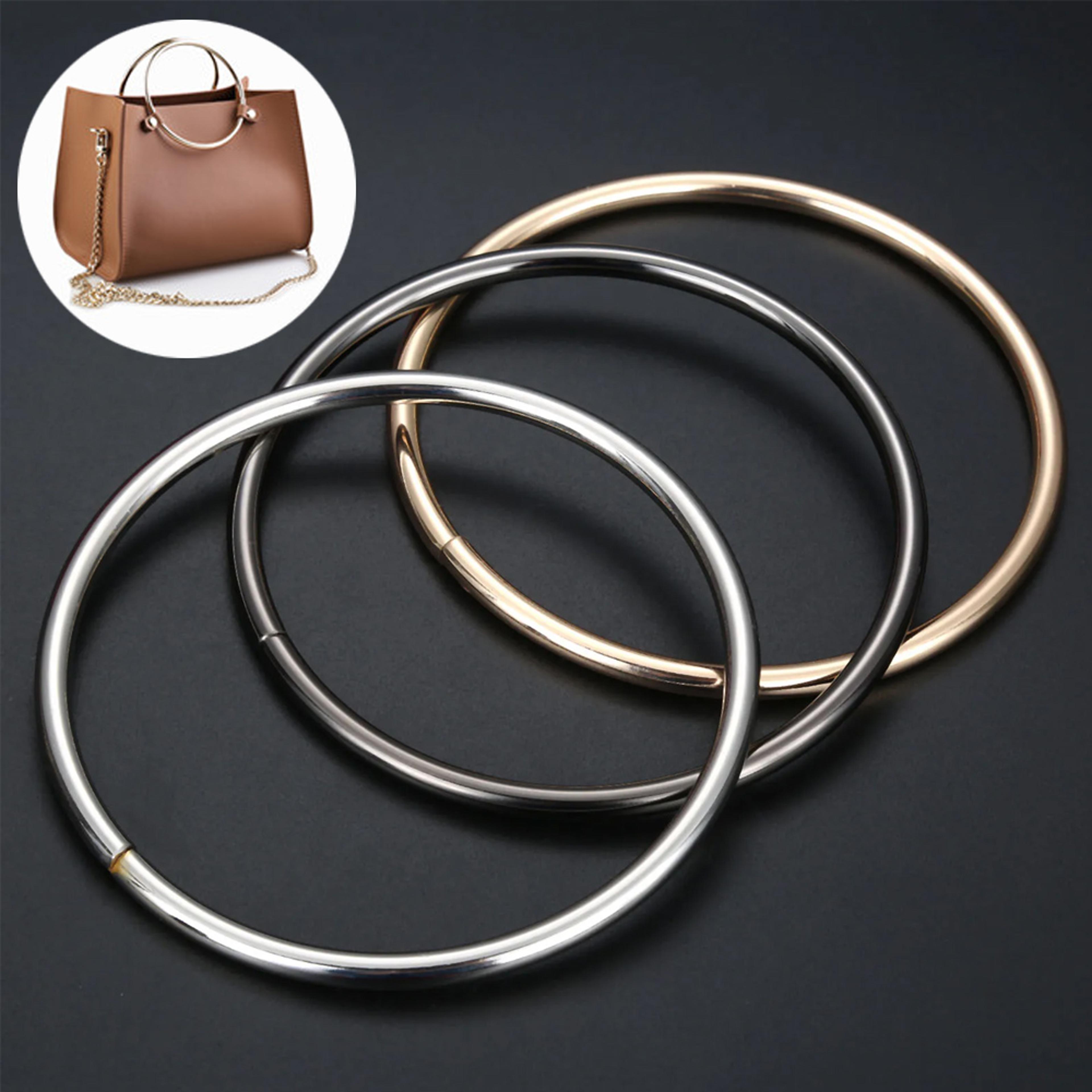metal bag handle for diy handbag replacement handmade purse ring d-ring buckle hanging hardware bag accessory for sewing