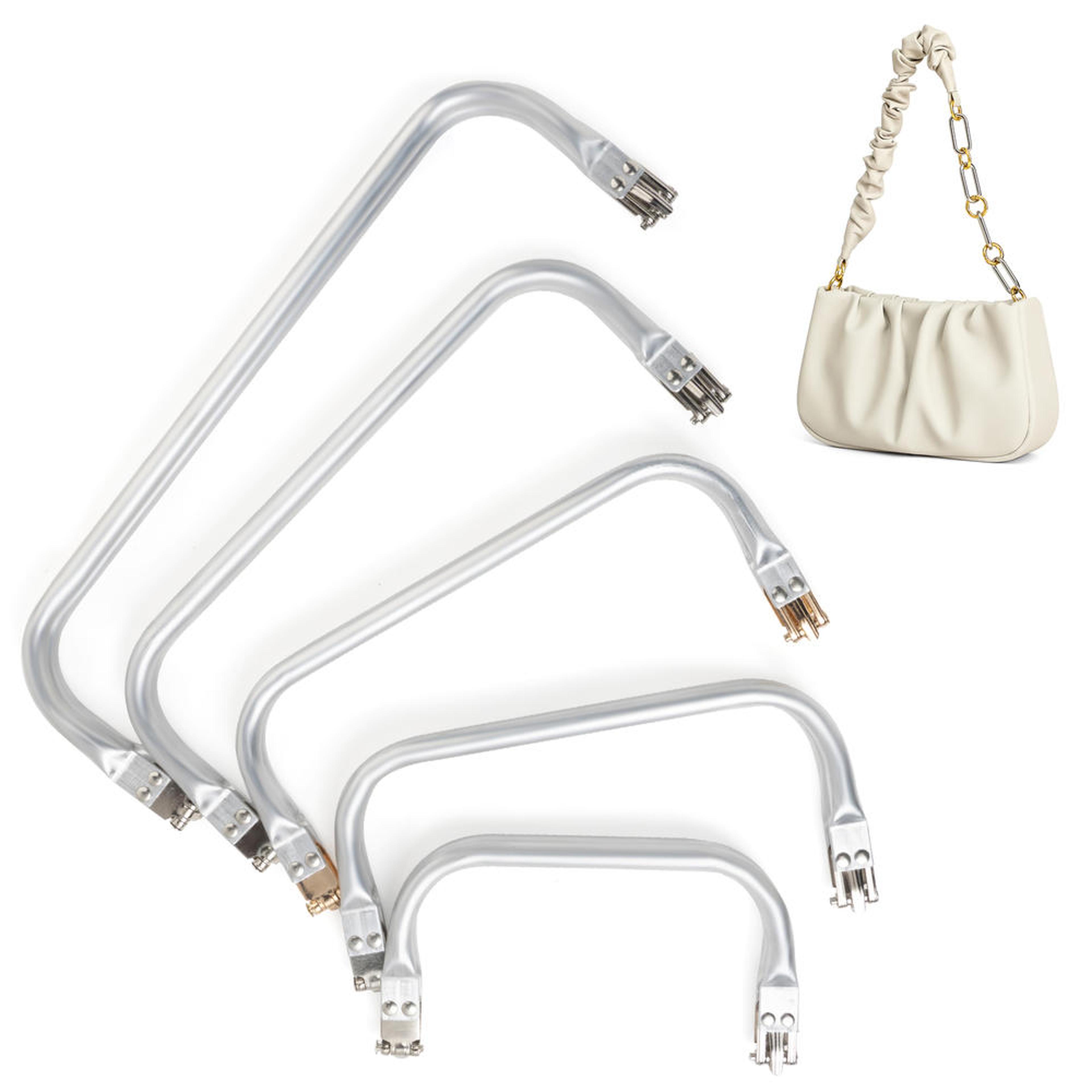aluminum tube bag frame & handle accessories, metal clutch bag parts, wallet & doctor purse frame clamp kit