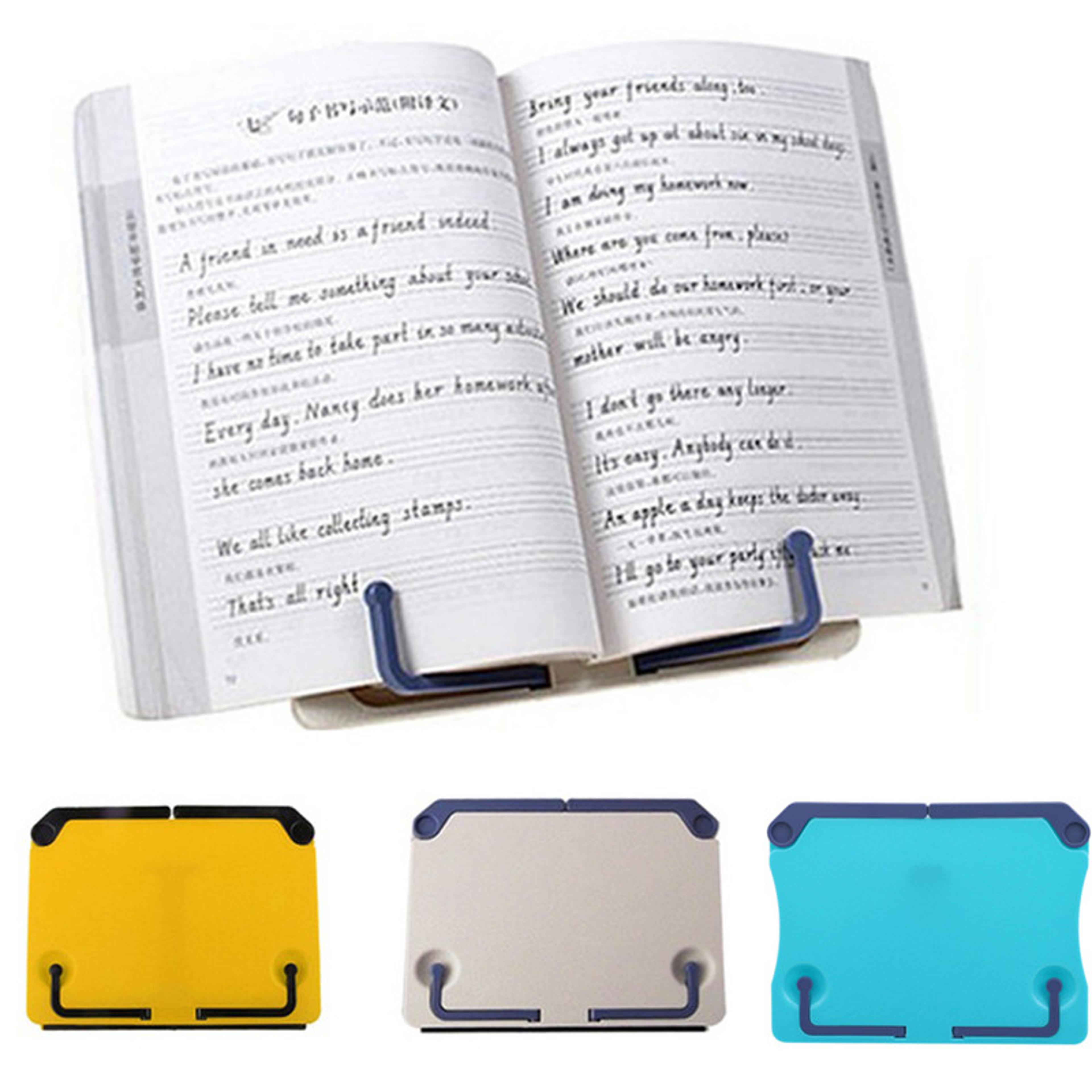 portable reading stand & cookbook holder, folding recipe shelf, bookend organizer for music scores, tablets, and books