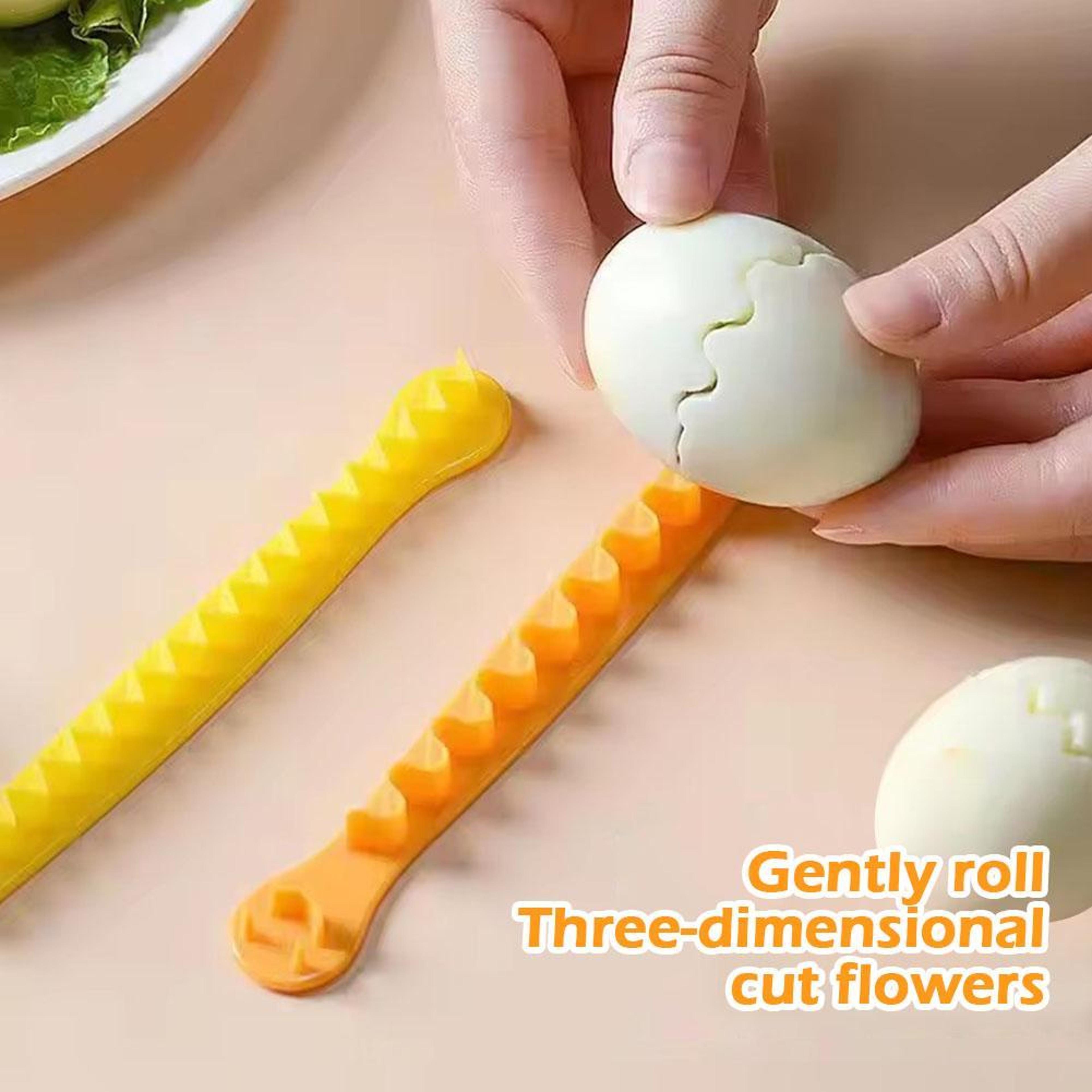 boiled eggs cutter set, cute eggshell shape kitchen tool, flower shaper for bento cut, fancy egg cooking gadgets